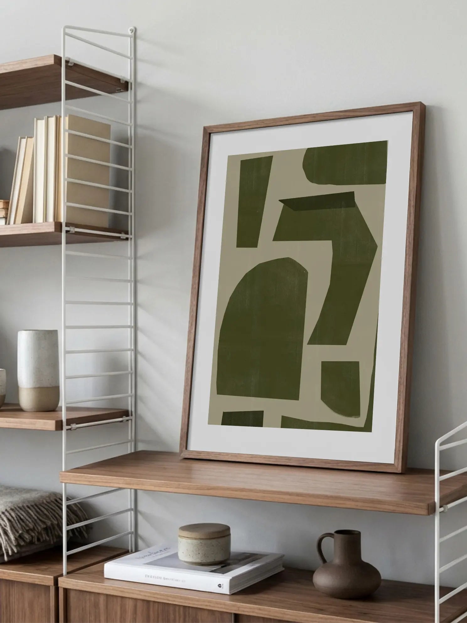 Abstract Green Shapes Poster