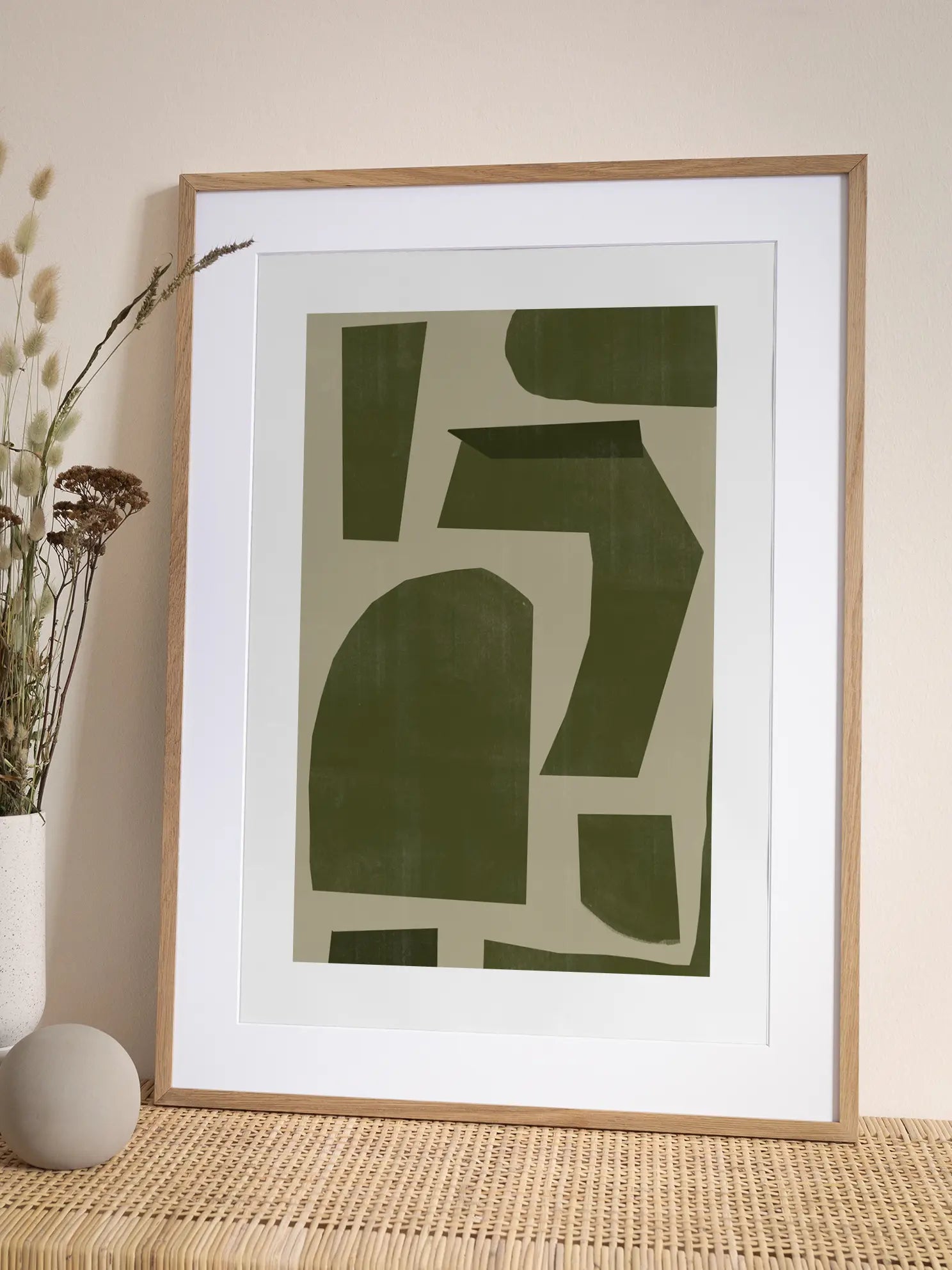 Abstract Green Shapes Poster