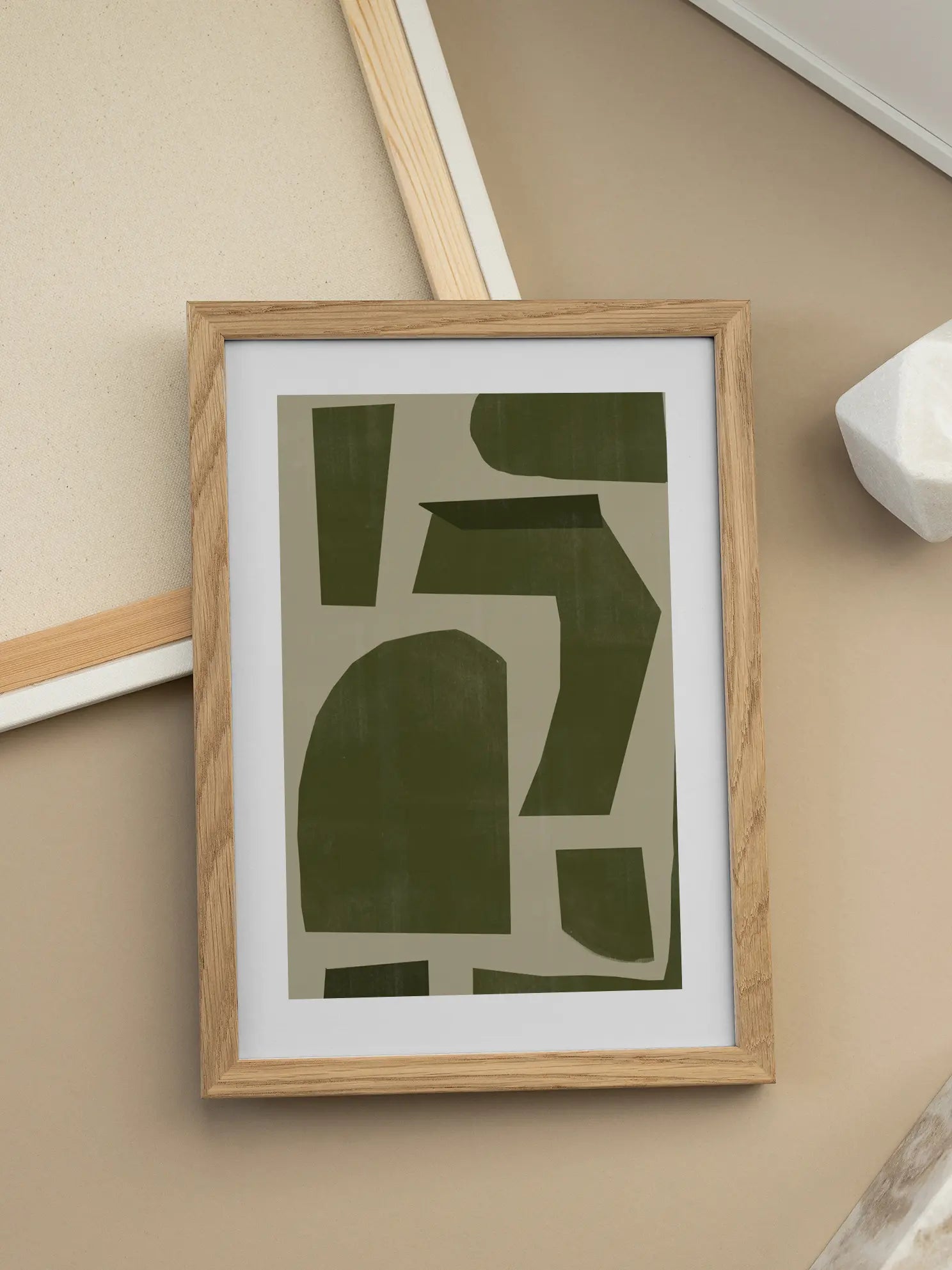 Abstract Green Shapes Poster