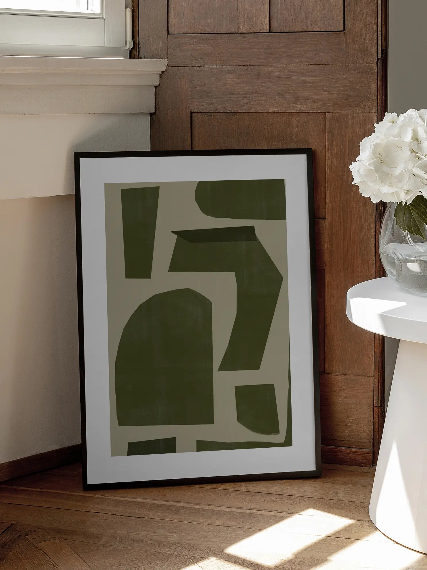 Abstract Green Shapes Poster