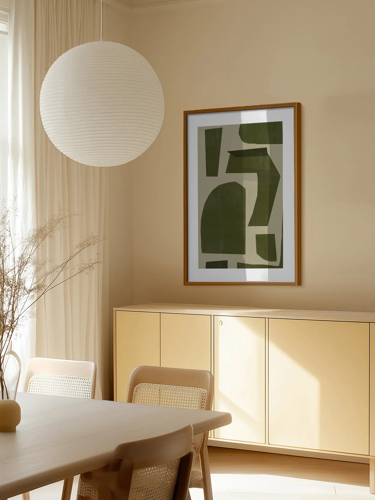 Abstract Green Shapes Poster