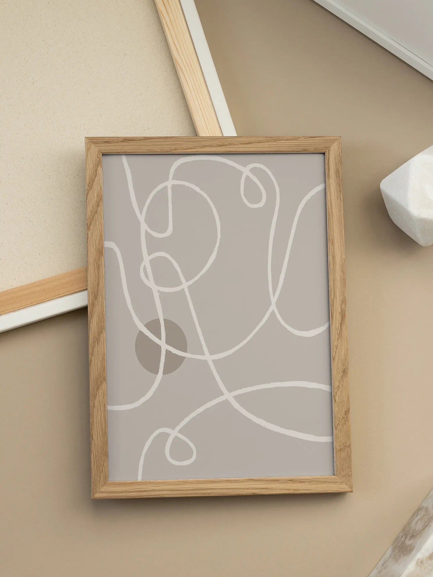 Abstract Grey Circle Poster
