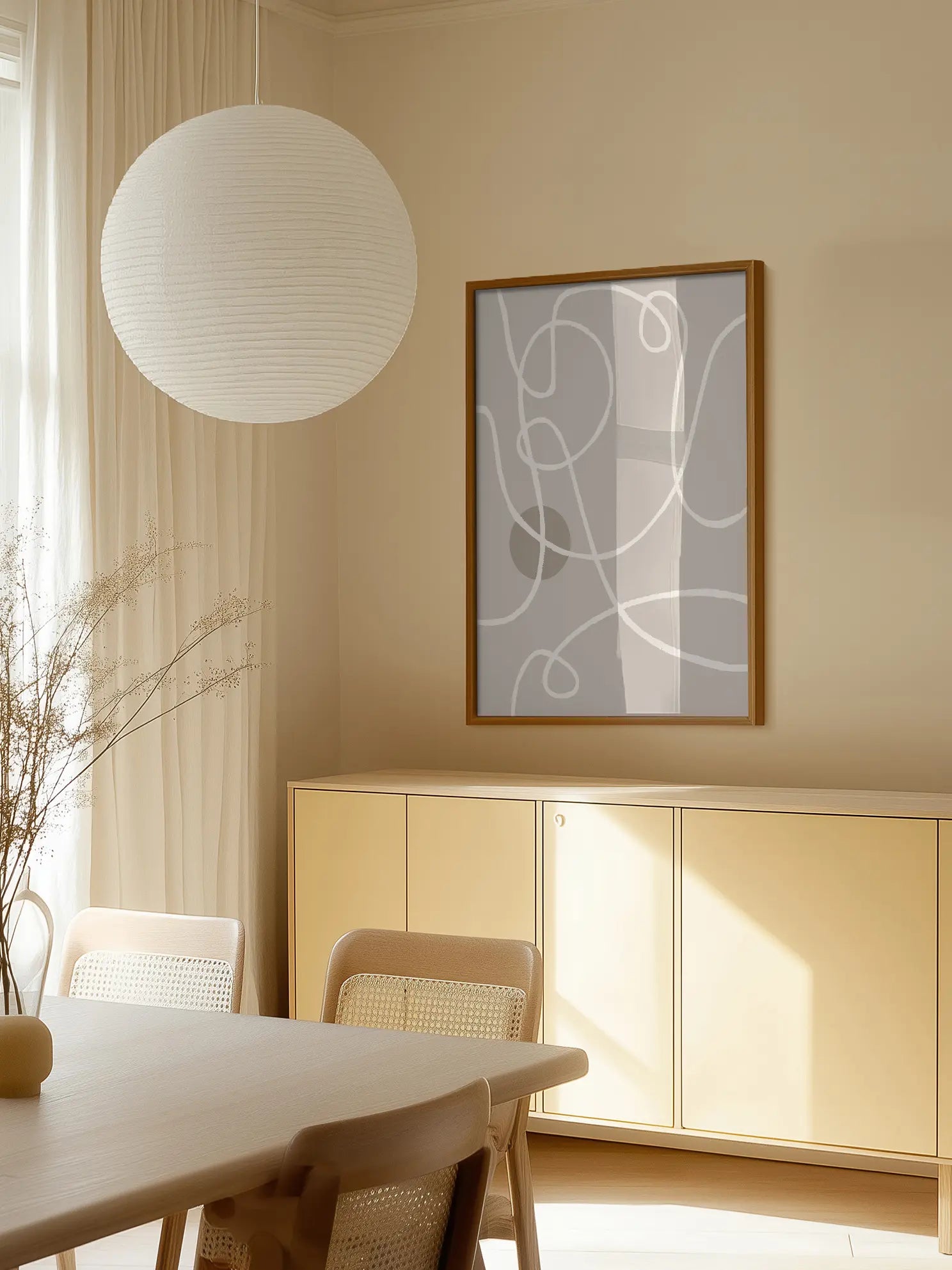 Abstract Grey Circle Poster
