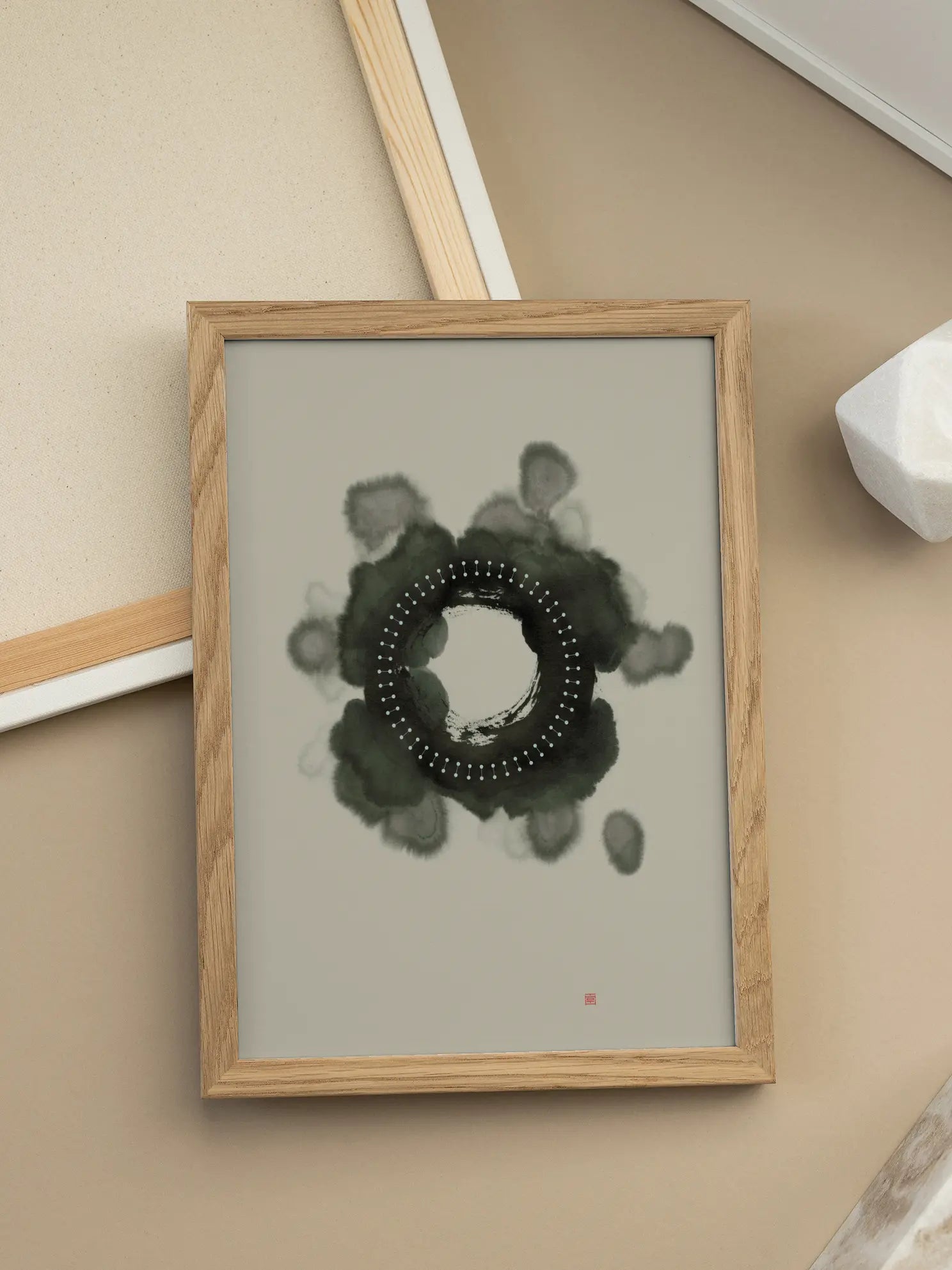 Abstract Monocolor Ink No1 Poster