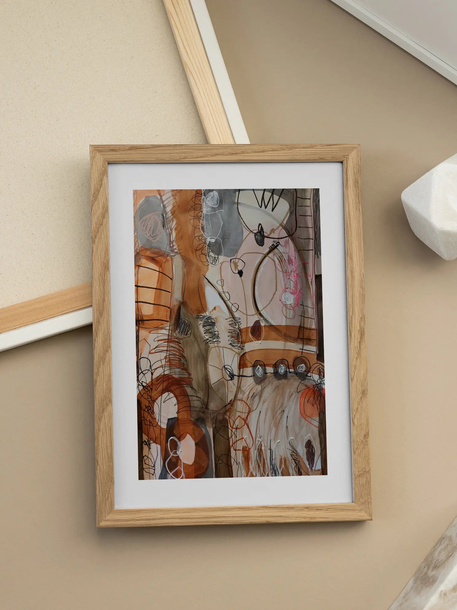 Abstract Painting in Brown Poster