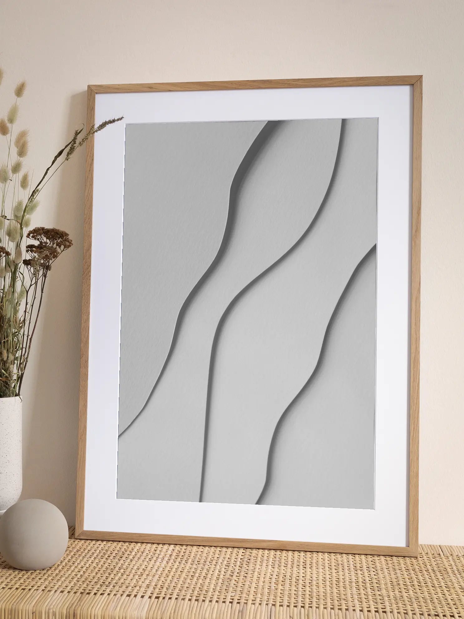 Abstract Paper Waves Poster