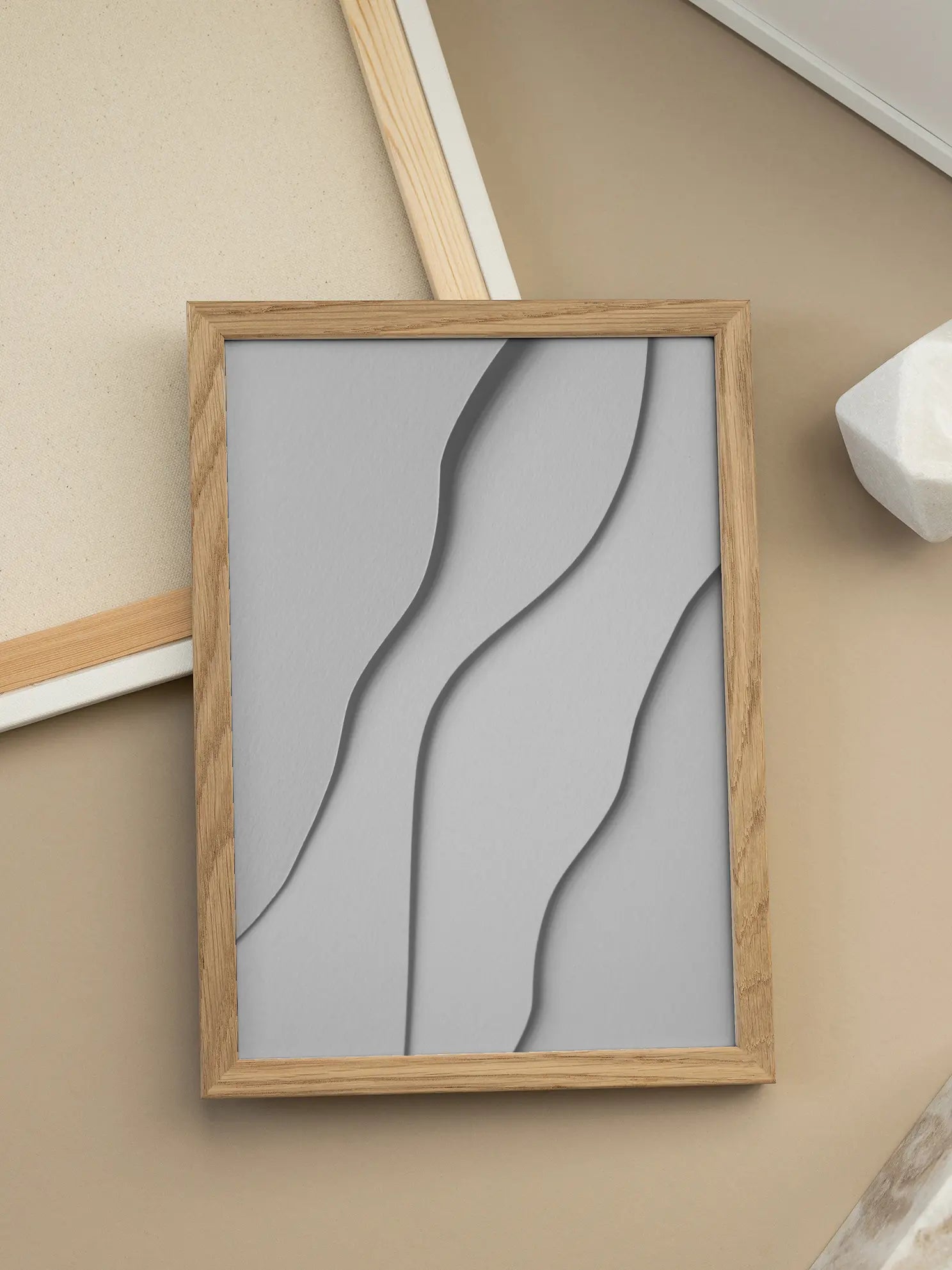 Abstract Paper Waves Poster