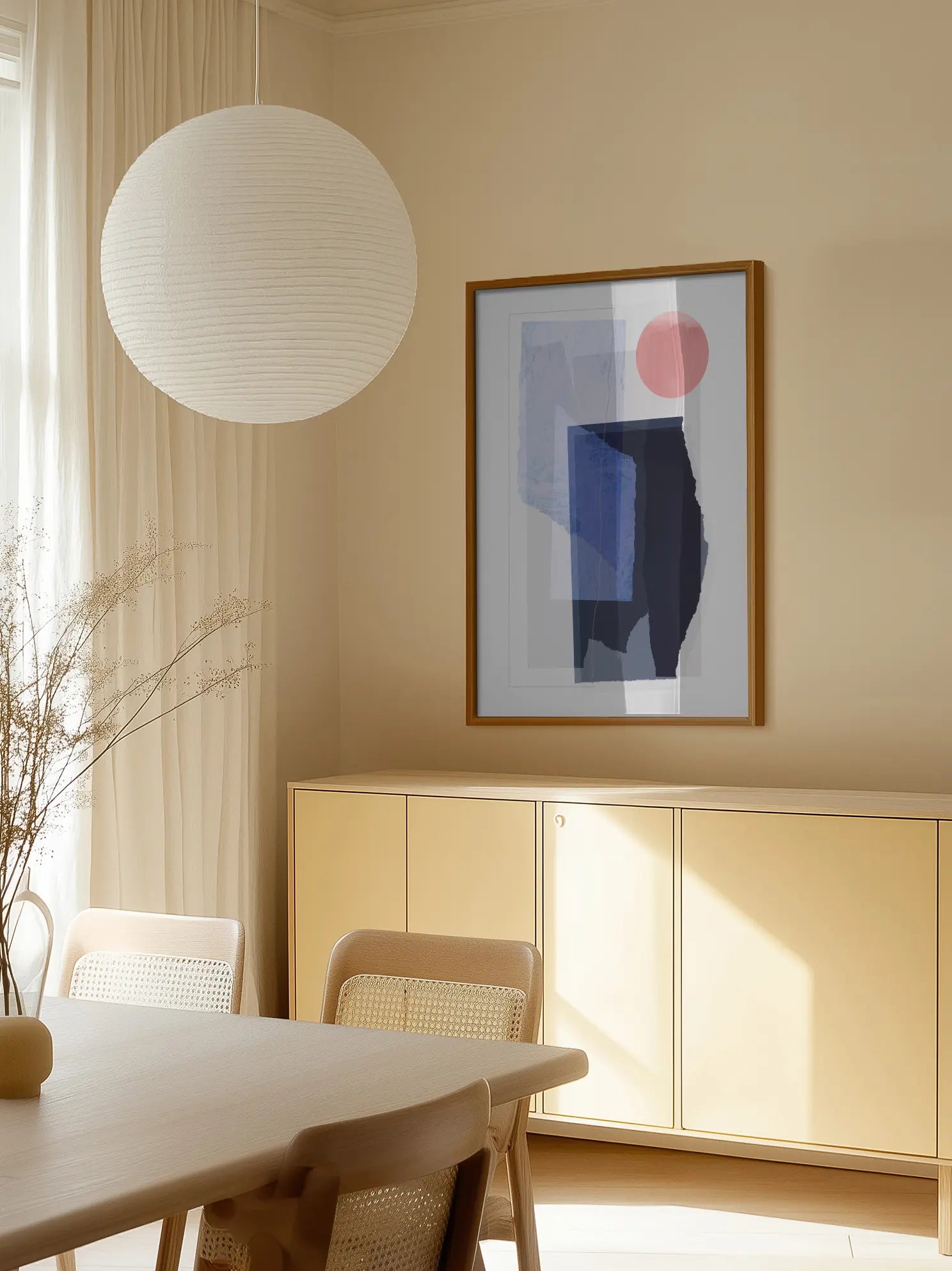 Abstract Shapes and Sun Poster