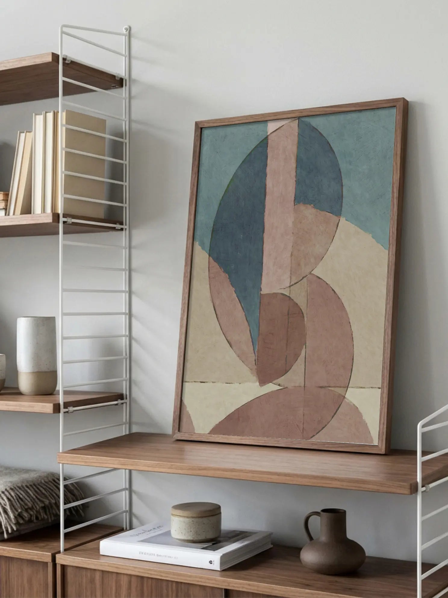Abstract Shapes in Pink and Blue Poster