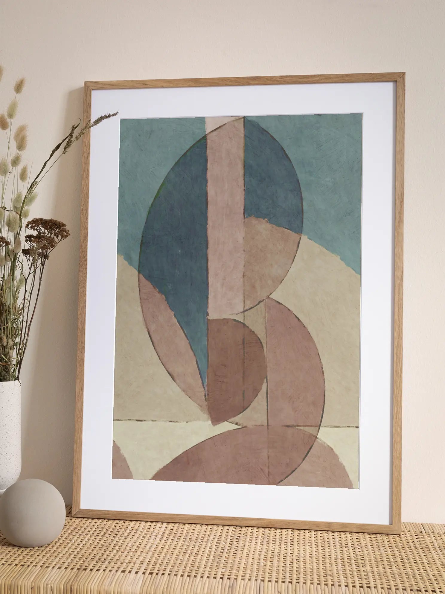 Abstract Shapes in Pink and Blue Poster