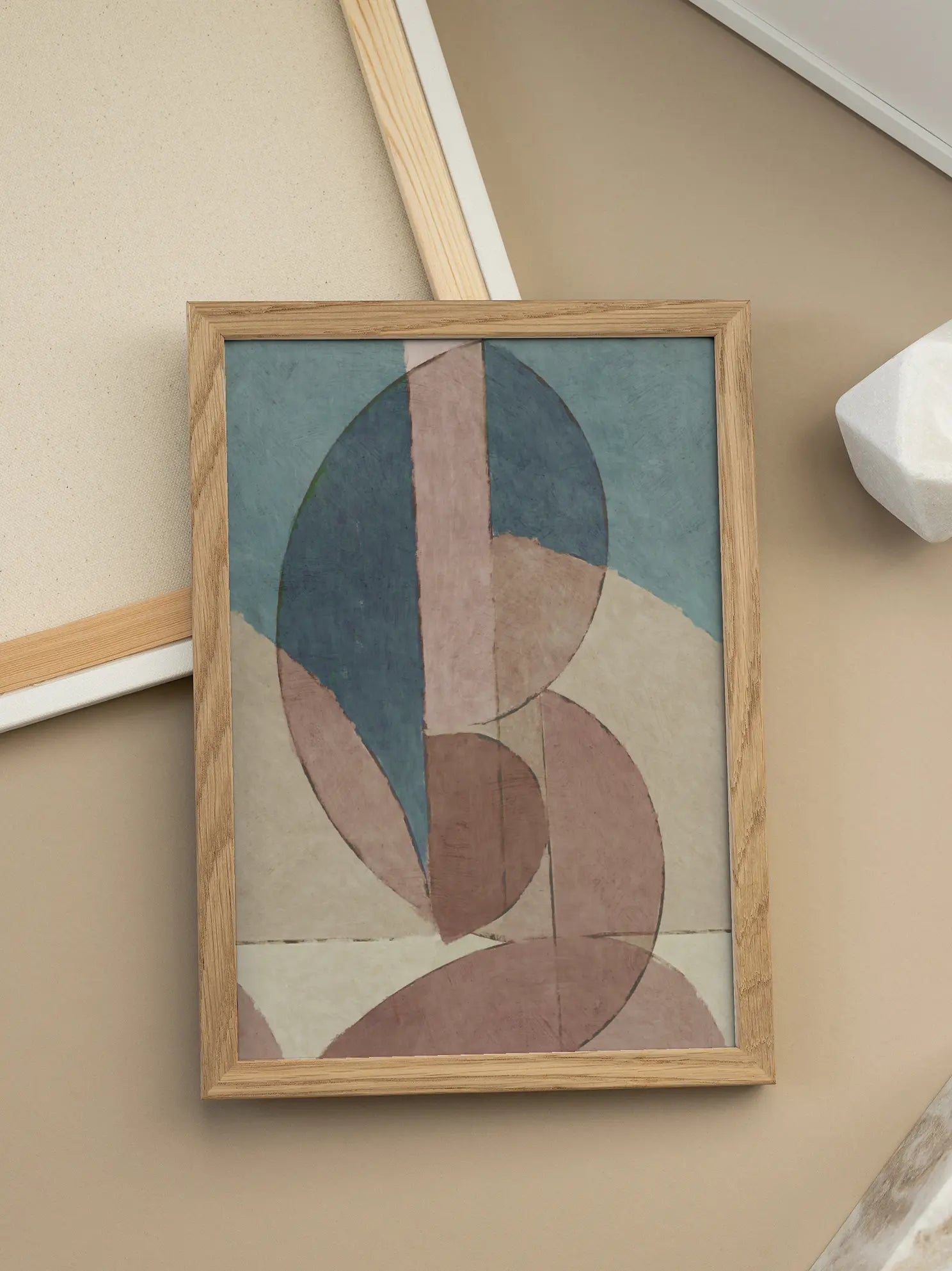 Abstract Shapes in Pink and Blue Poster