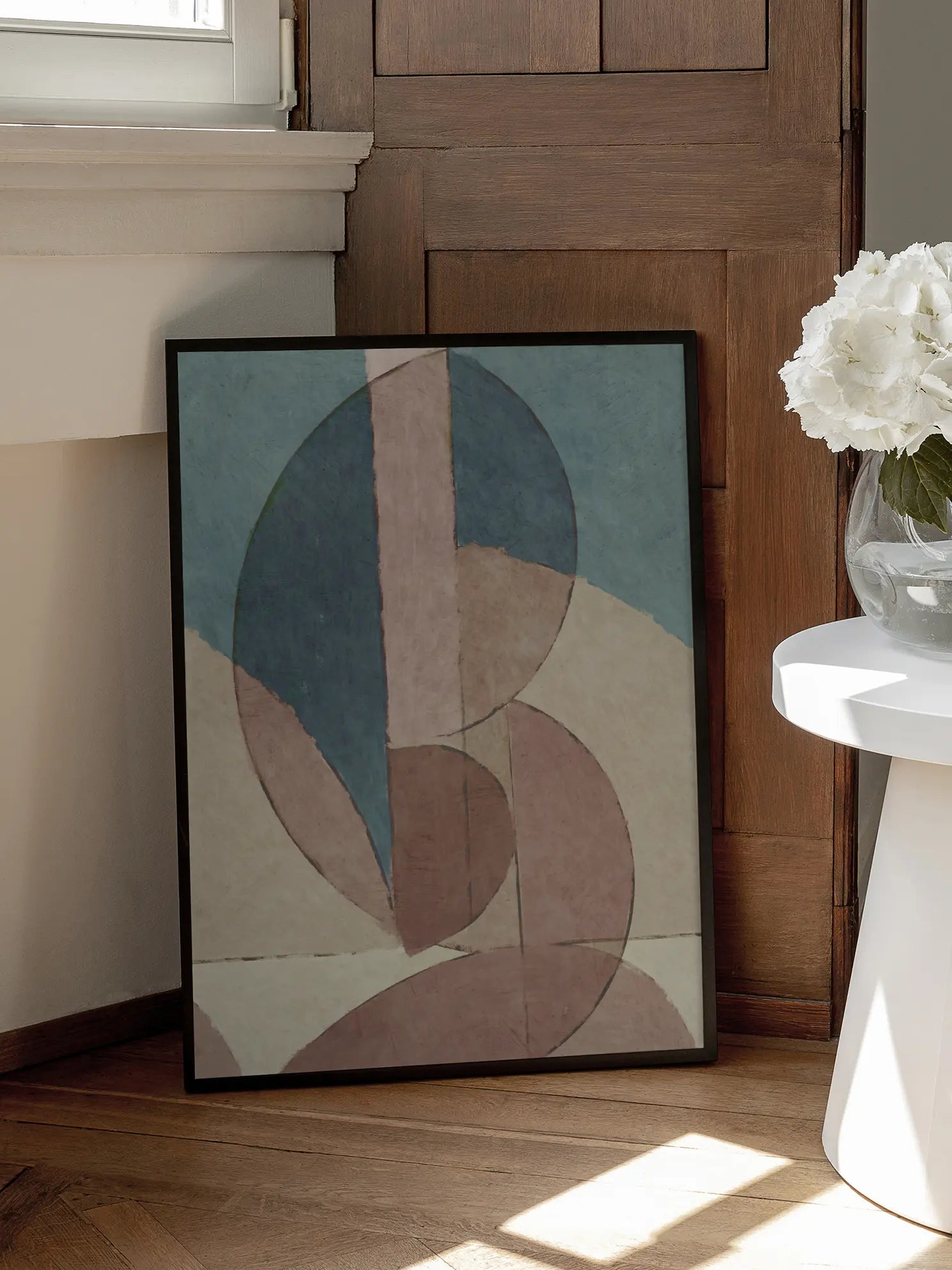 Abstract Shapes in Pink and Blue Poster