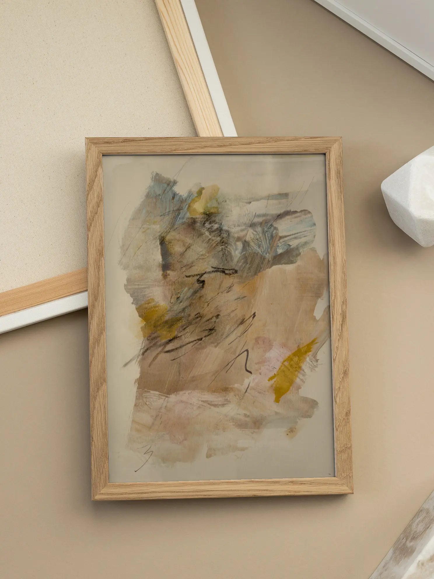 Abstract Shapes in Yellow Poster