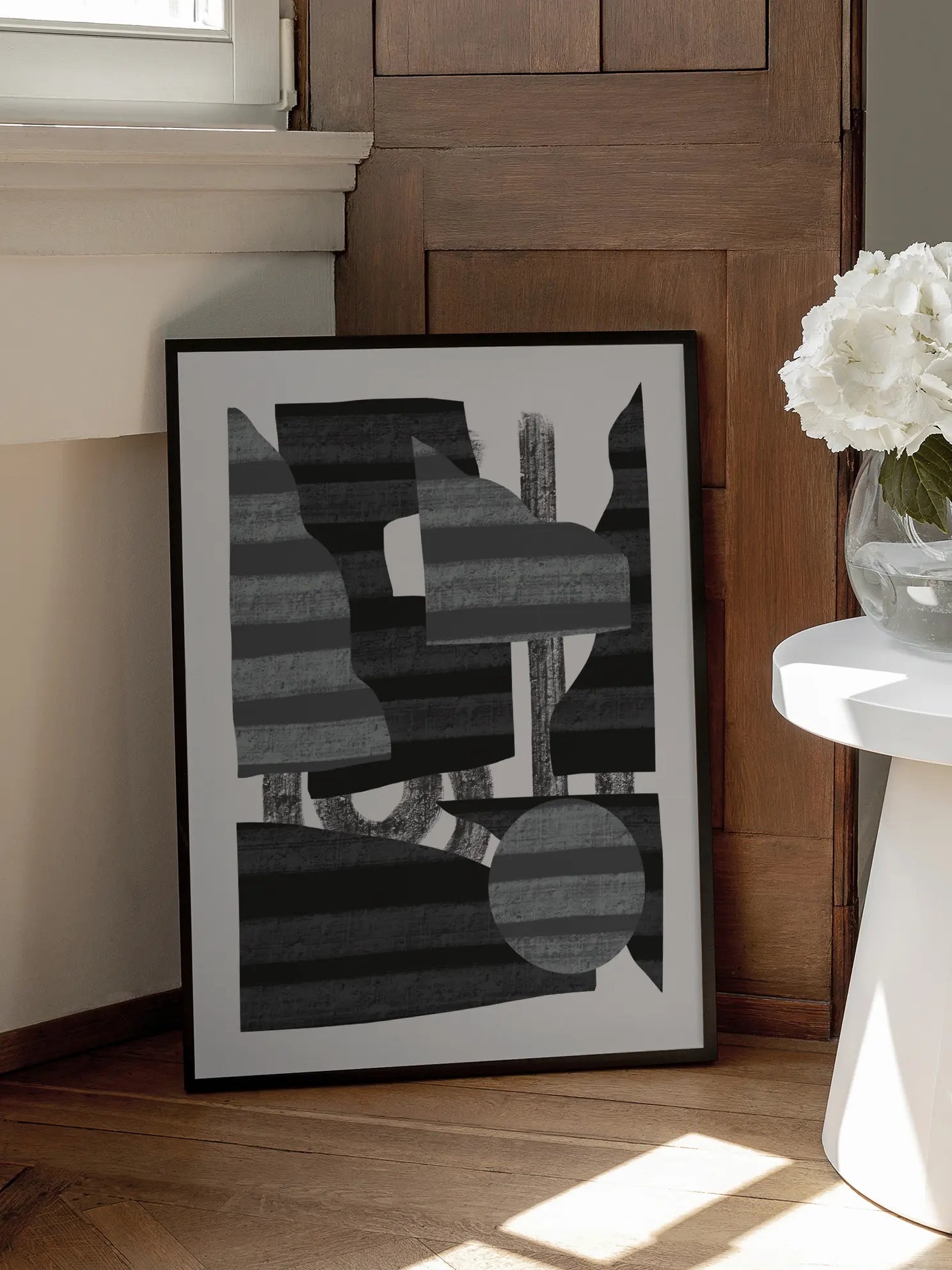 Abstract Stripe Minimal Collage No1 Poster