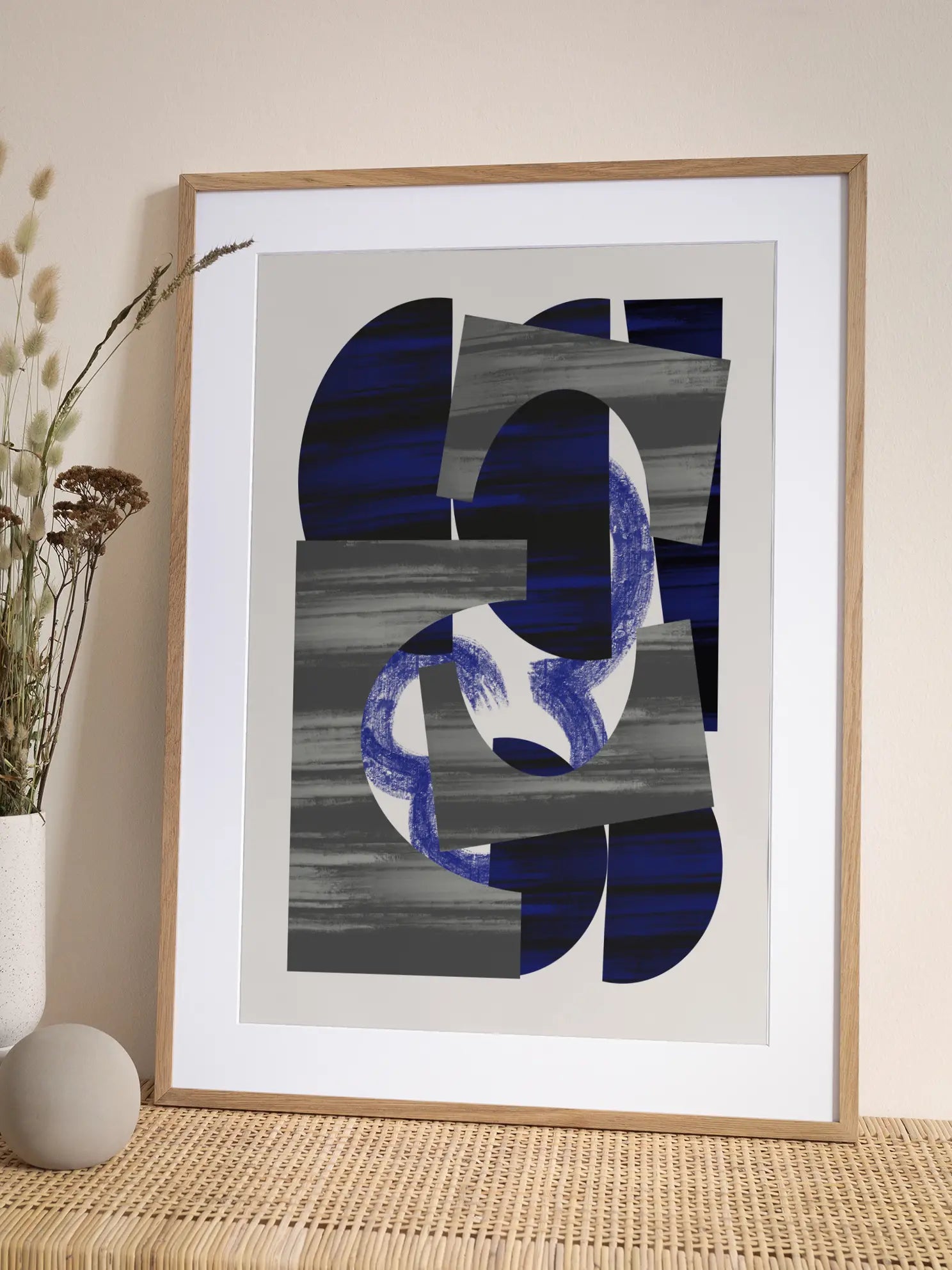 Abstract Stripe Minimal Collage No2 Poster