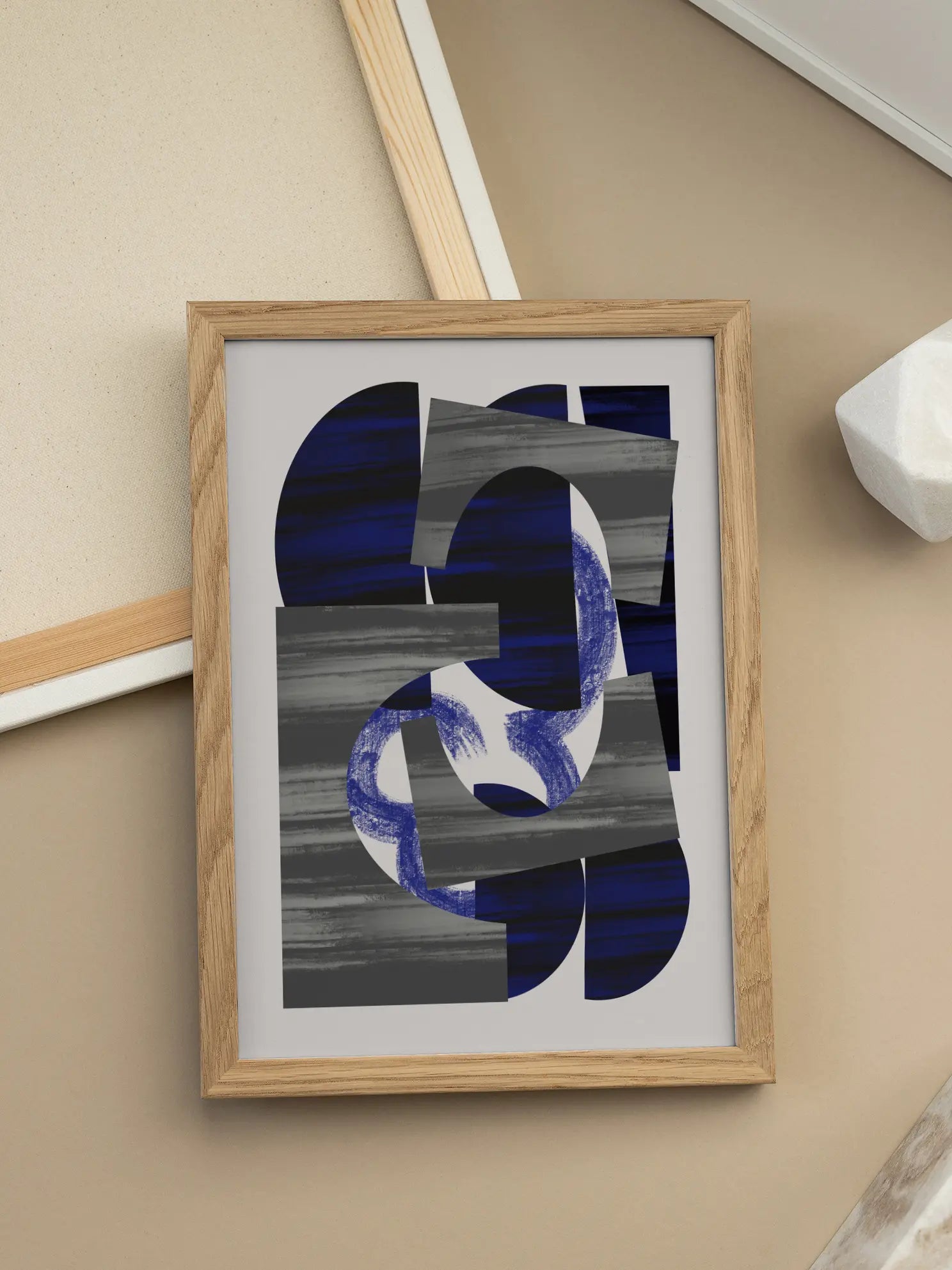 Abstract Stripe Minimal Collage No2 Poster