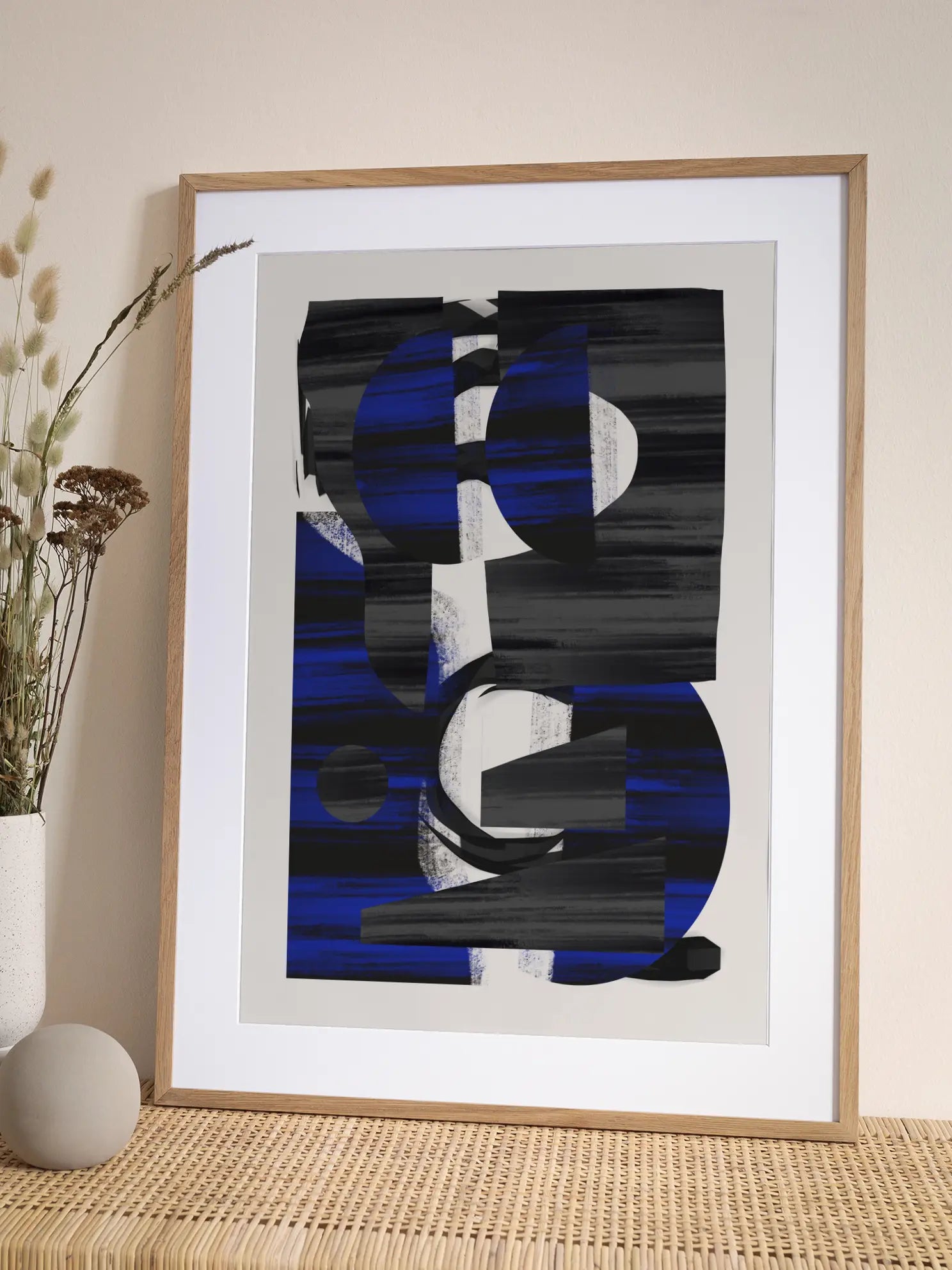 Abstract Stripe Minimal Collage No3 Poster