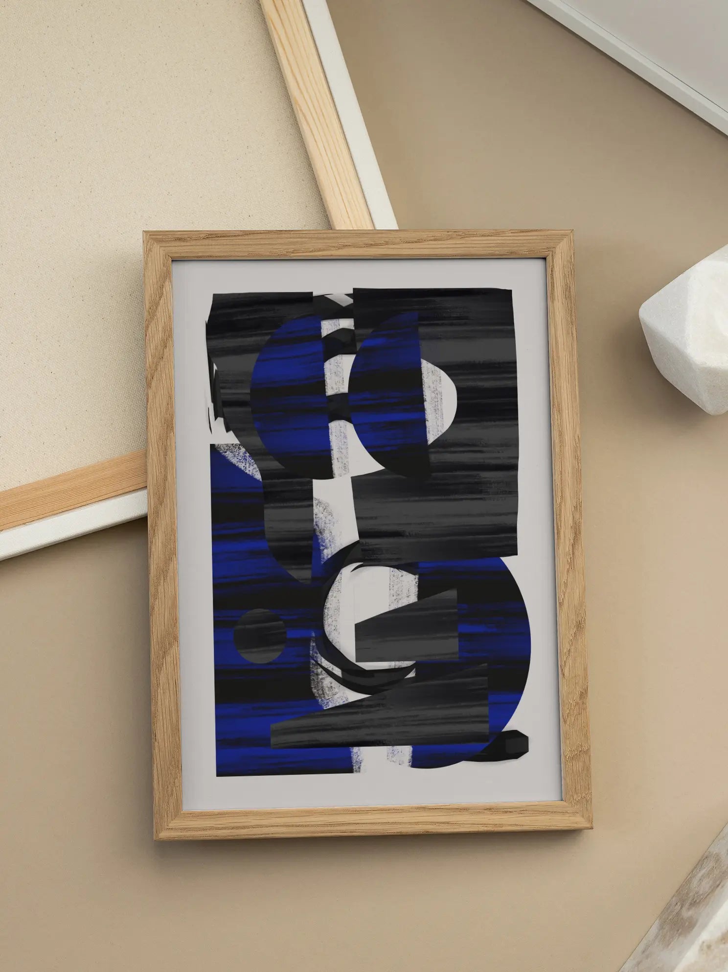 Abstract Stripe Minimal Collage No3 Poster
