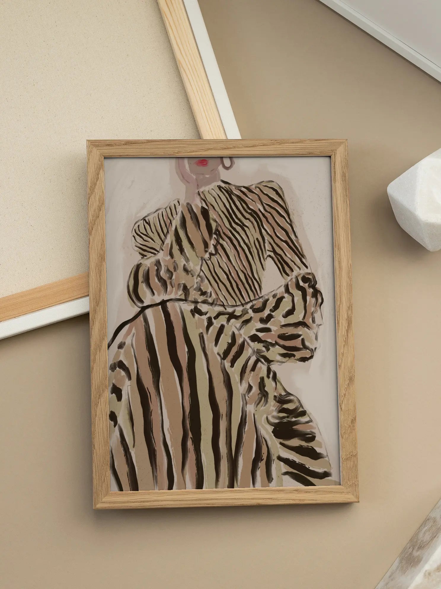 Abstract Striped Dress Poster