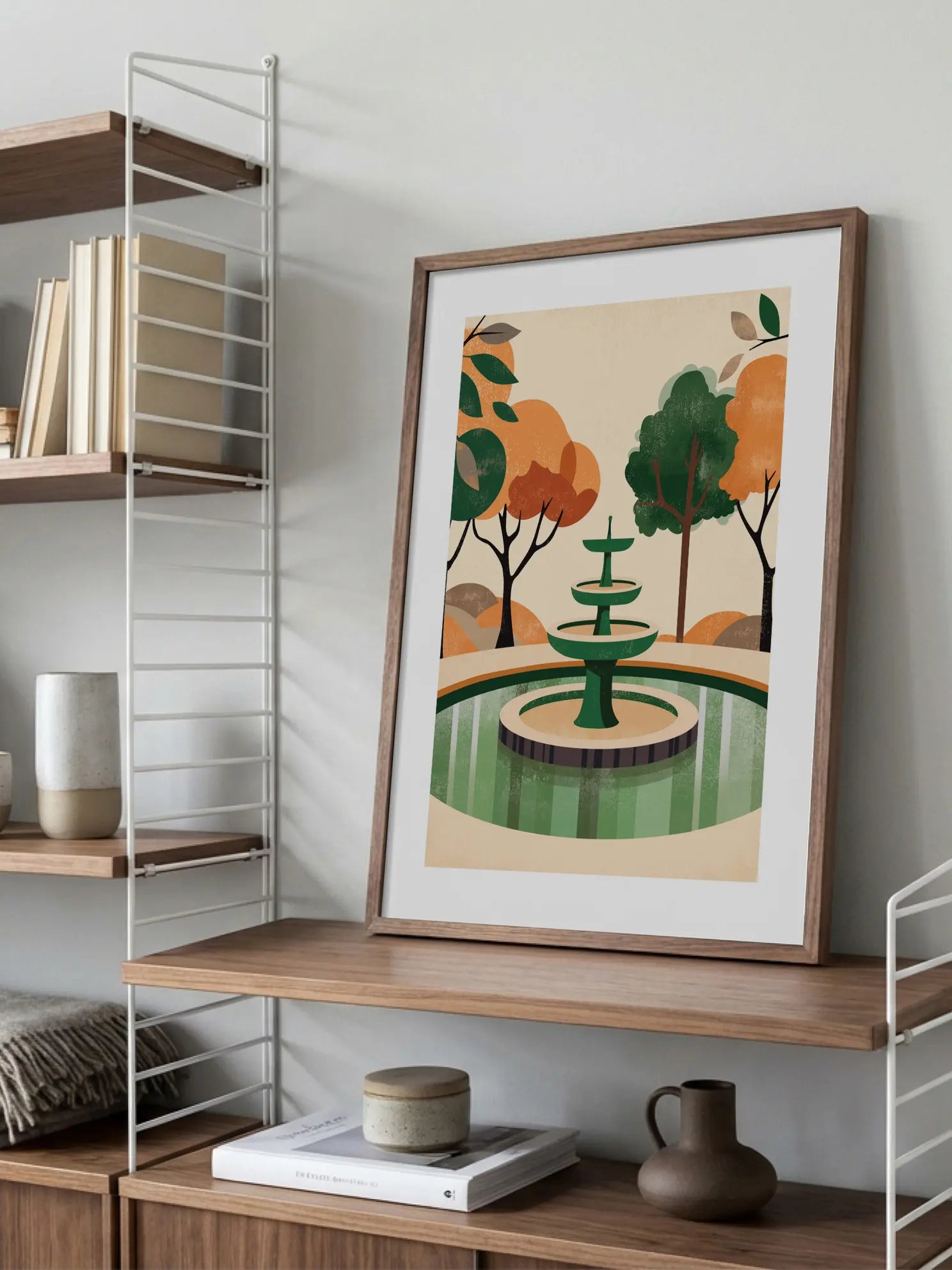 Autumn Fountain Poster