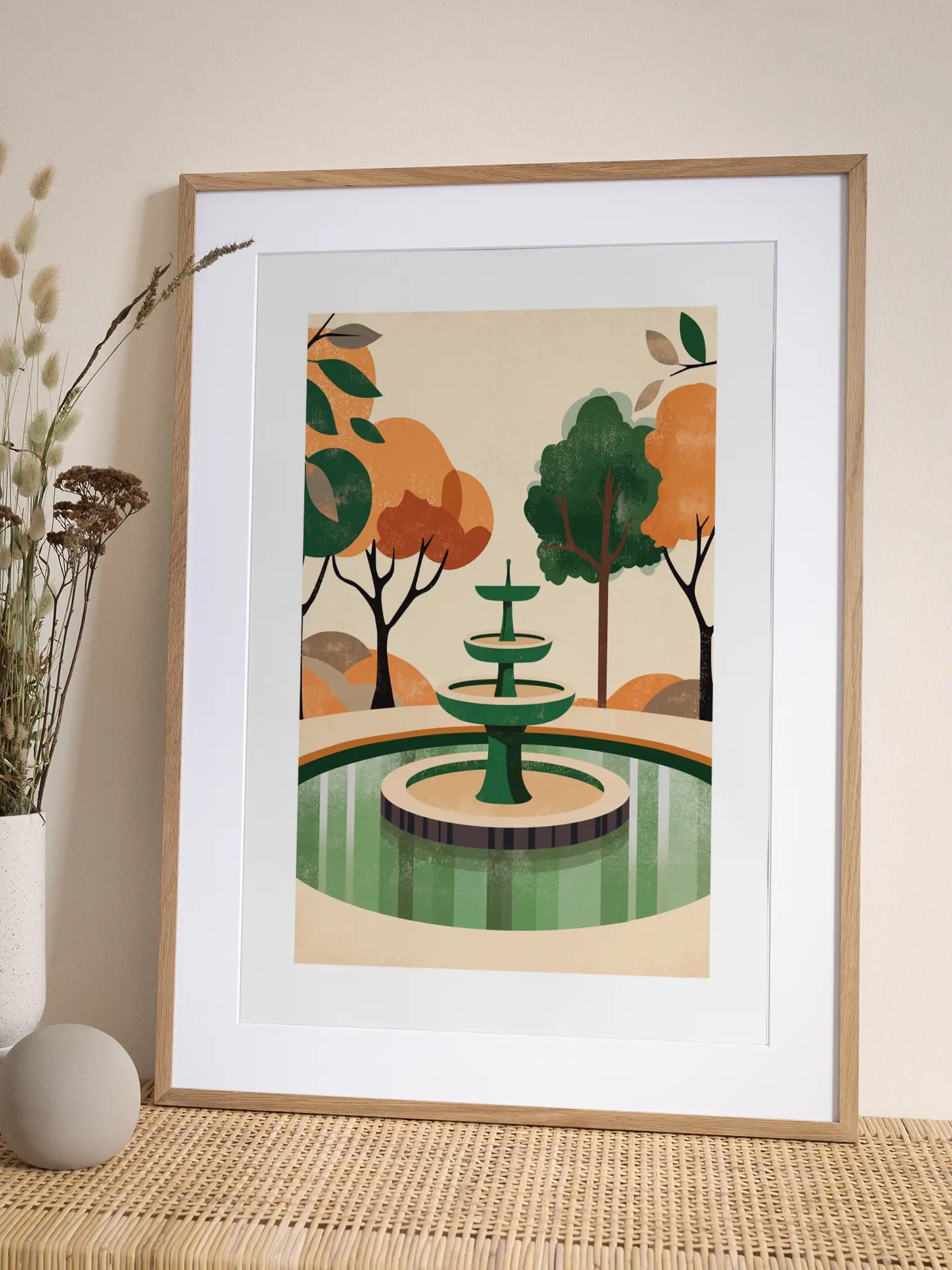 Autumn Fountain Poster