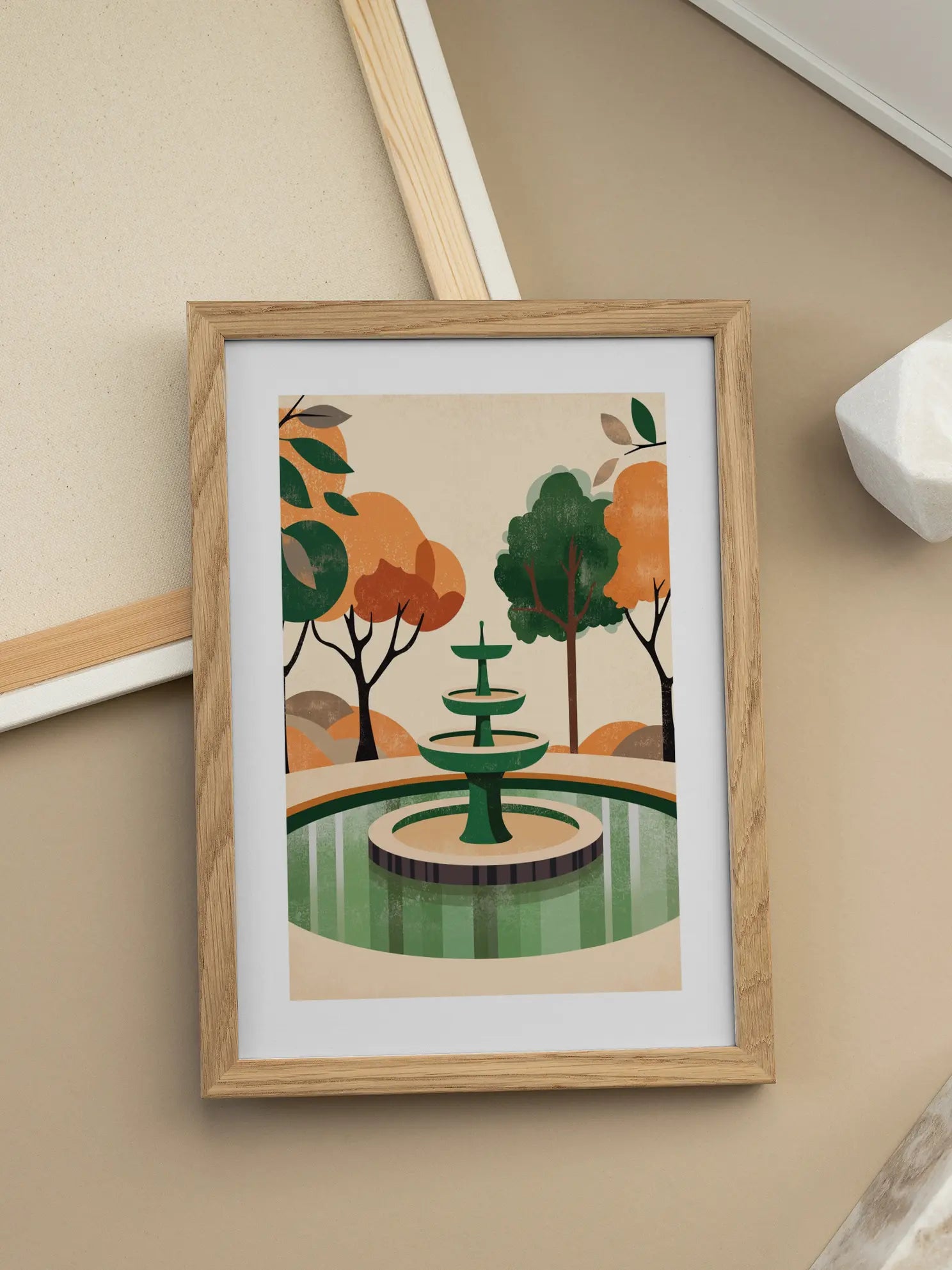 Autumn Fountain Poster