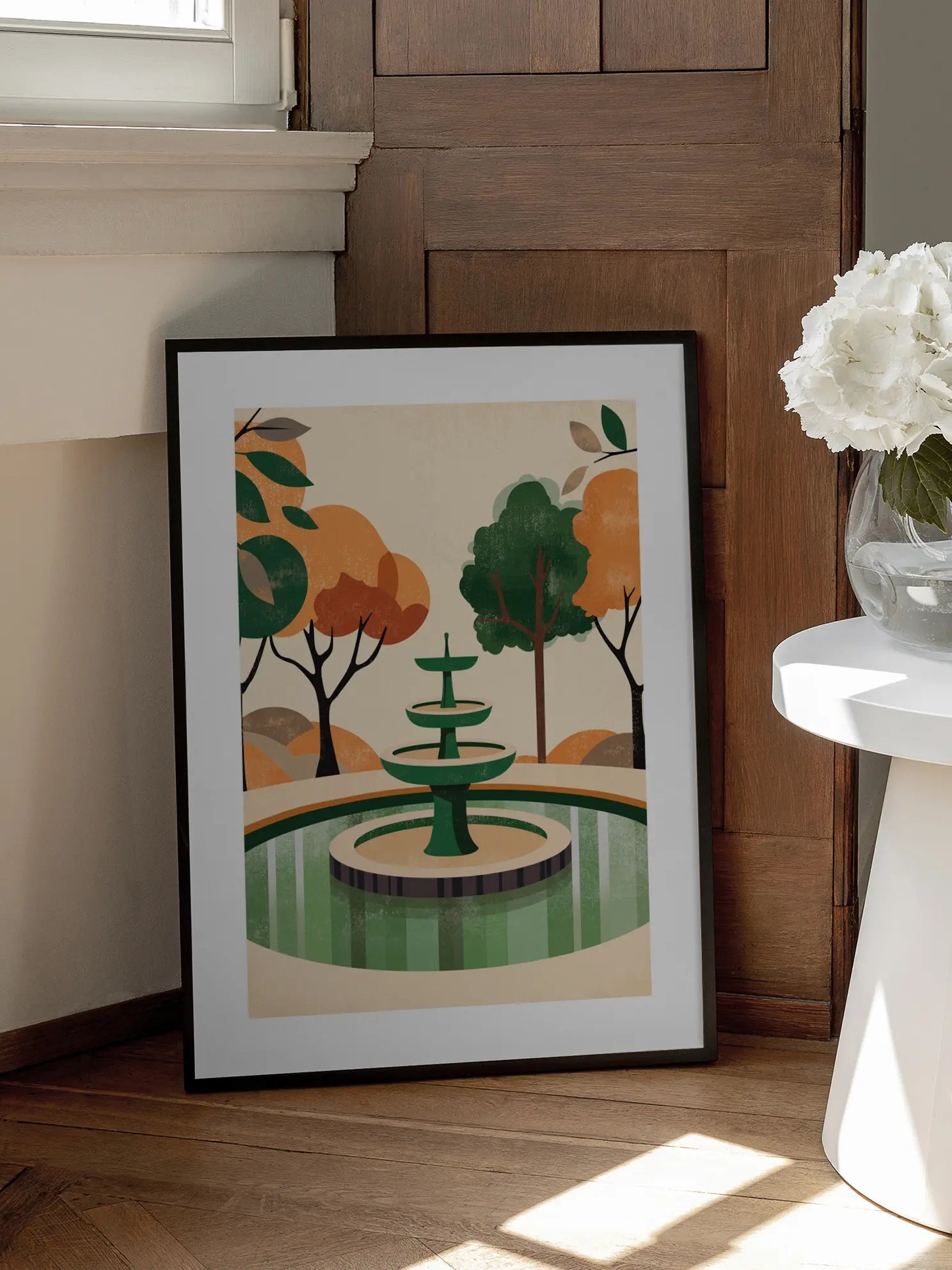 Autumn Fountain Poster