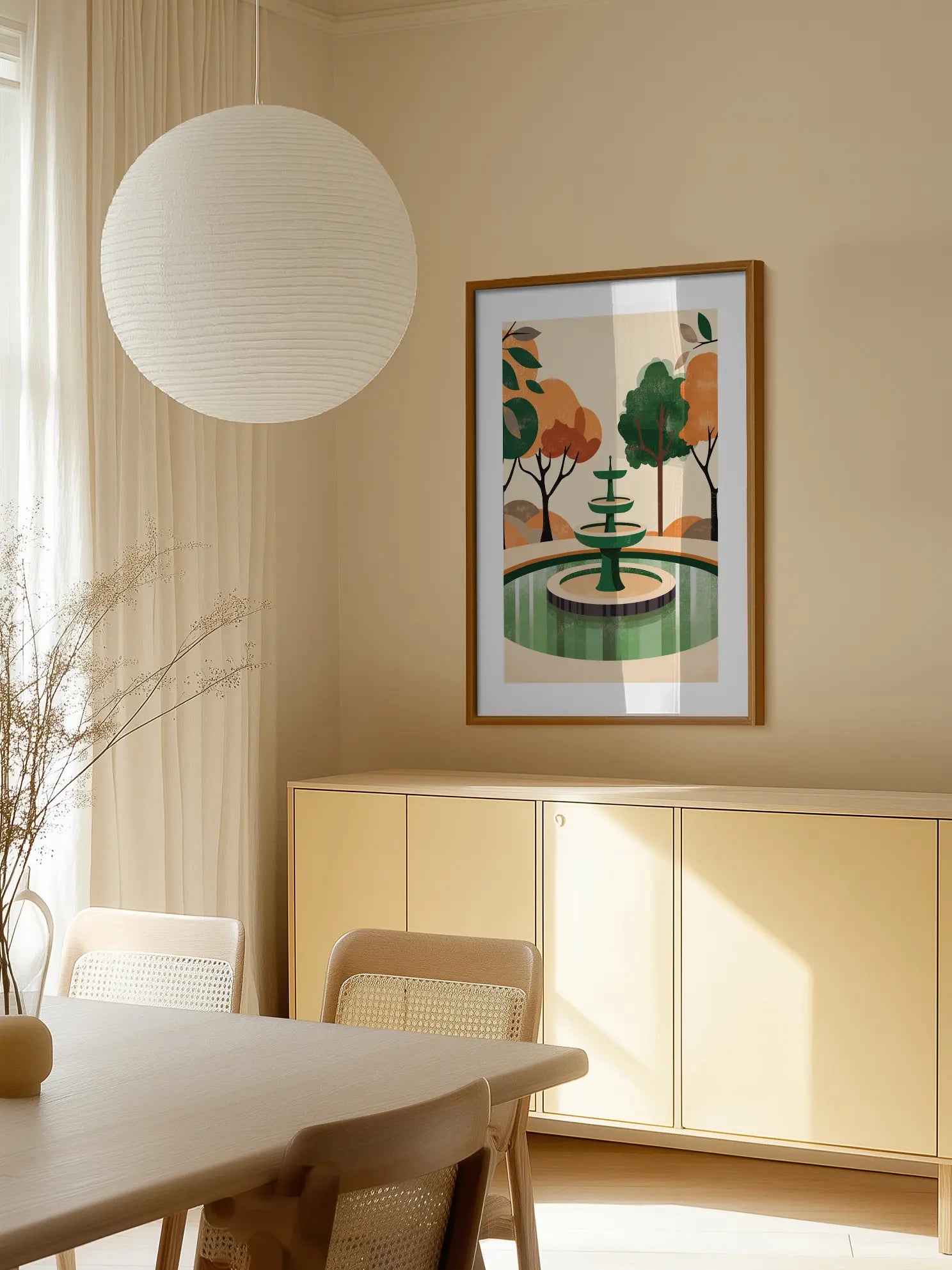 Autumn Fountain Poster
