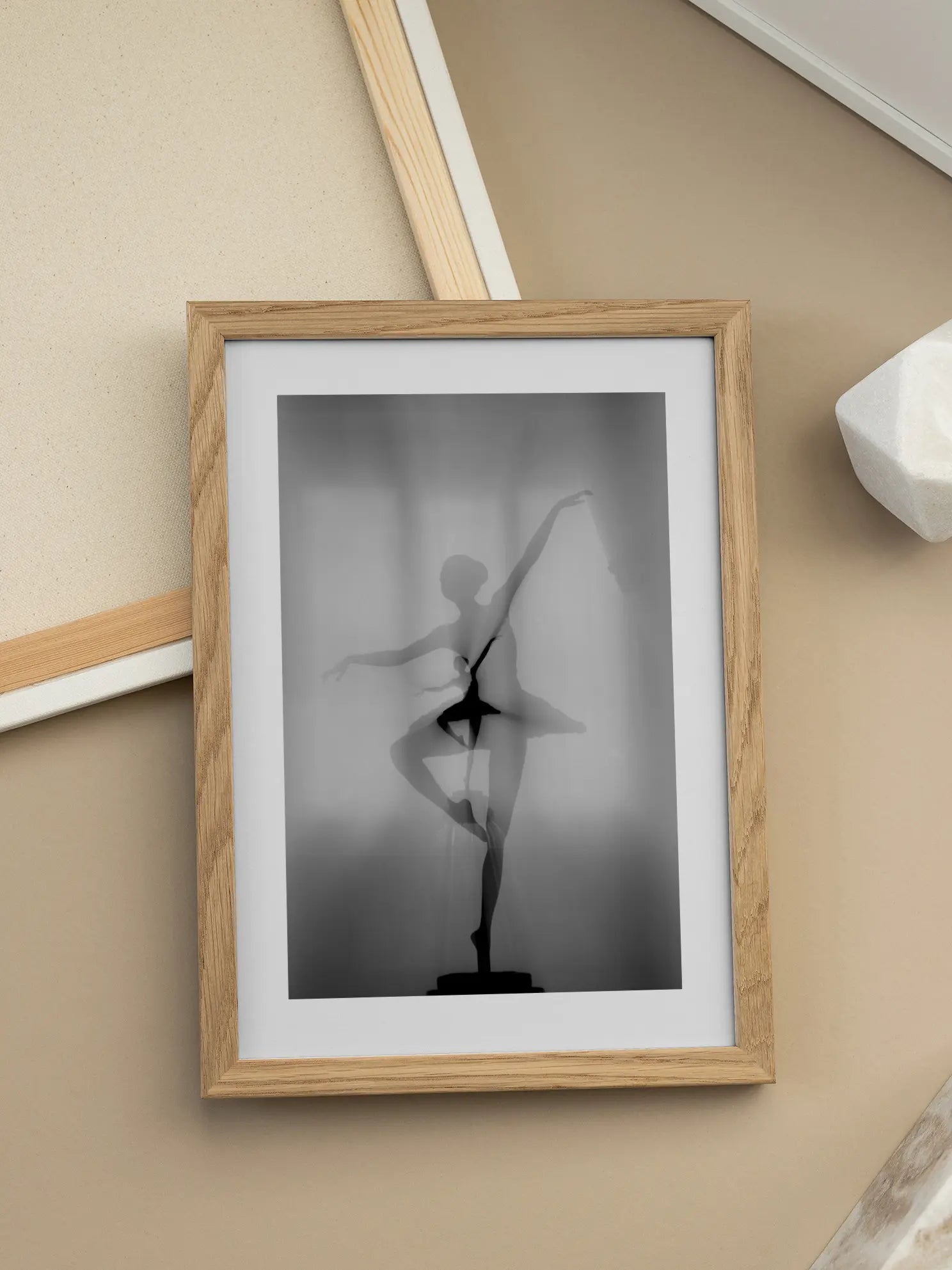 Ballerina in Black and White Poster