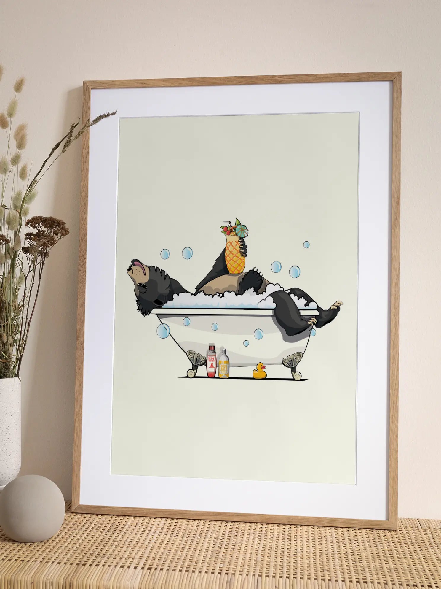 Bear in Bathtub Poster