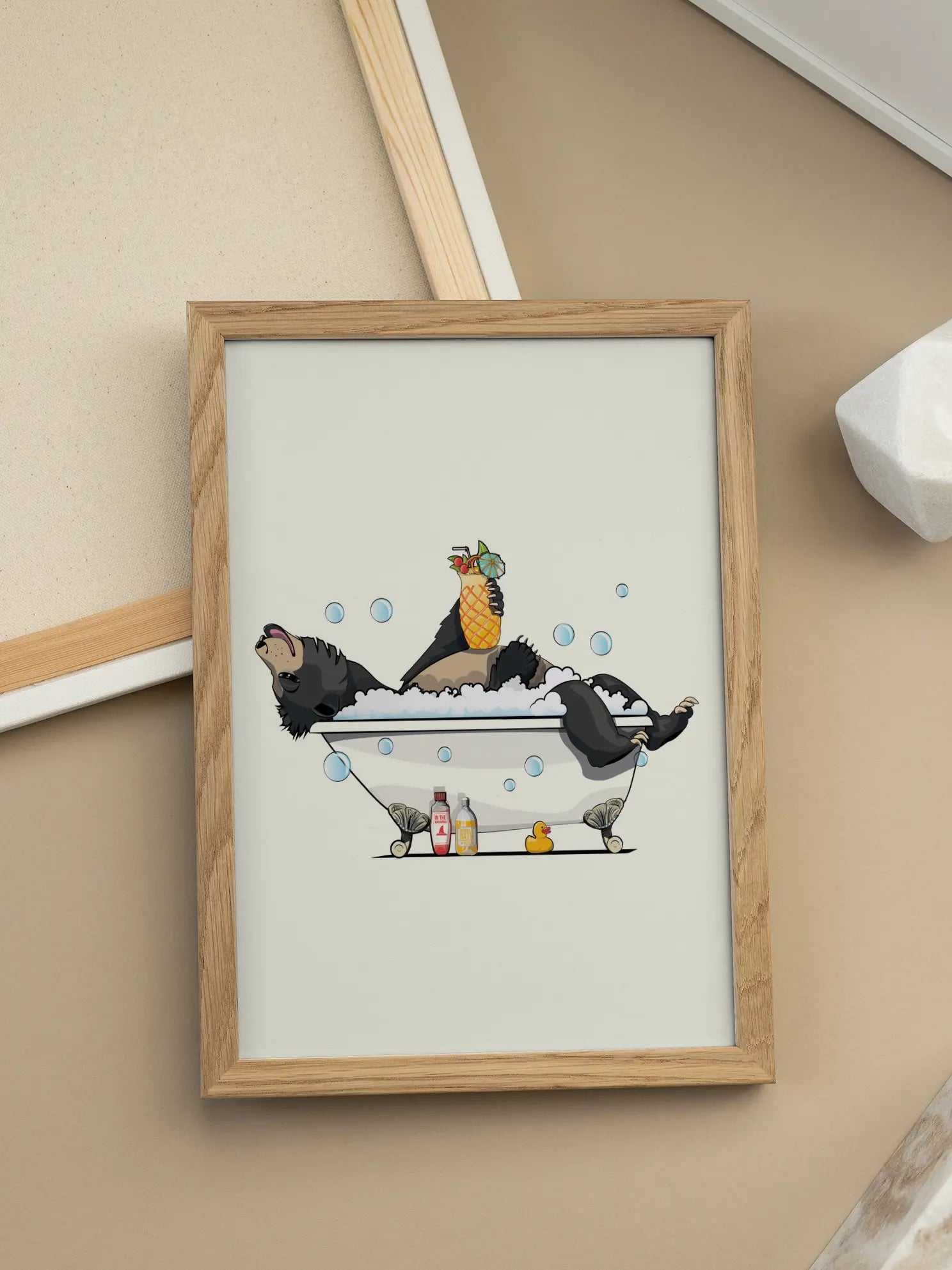 Bear in Bathtub Poster
