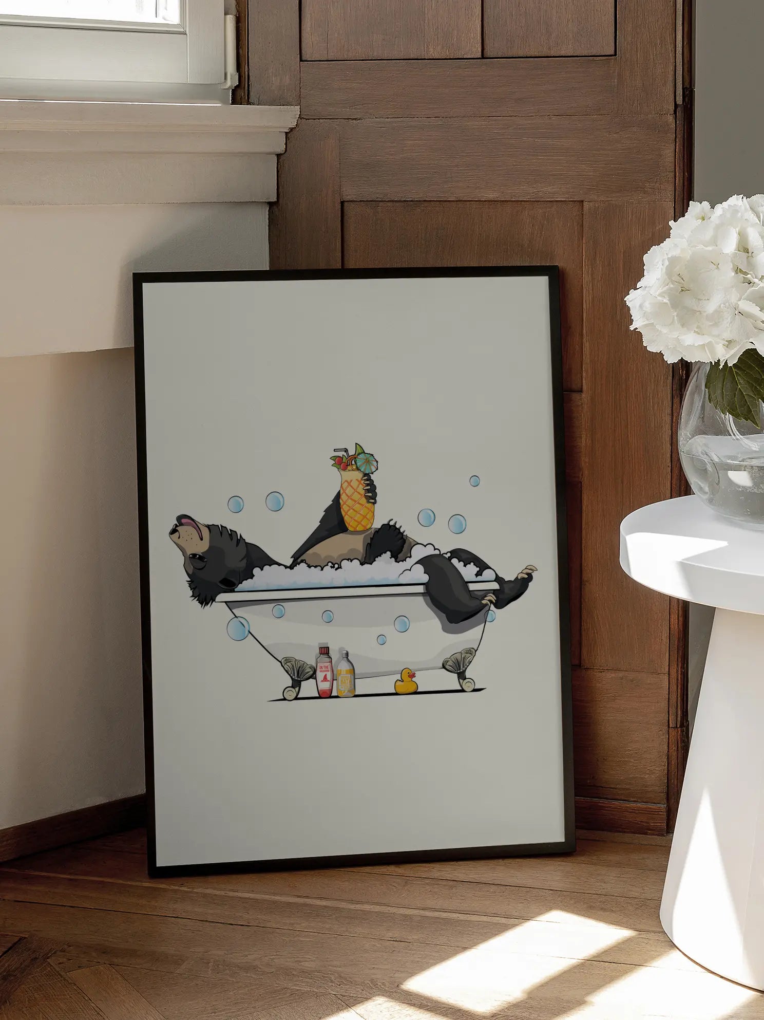 Bear in Bathtub Poster