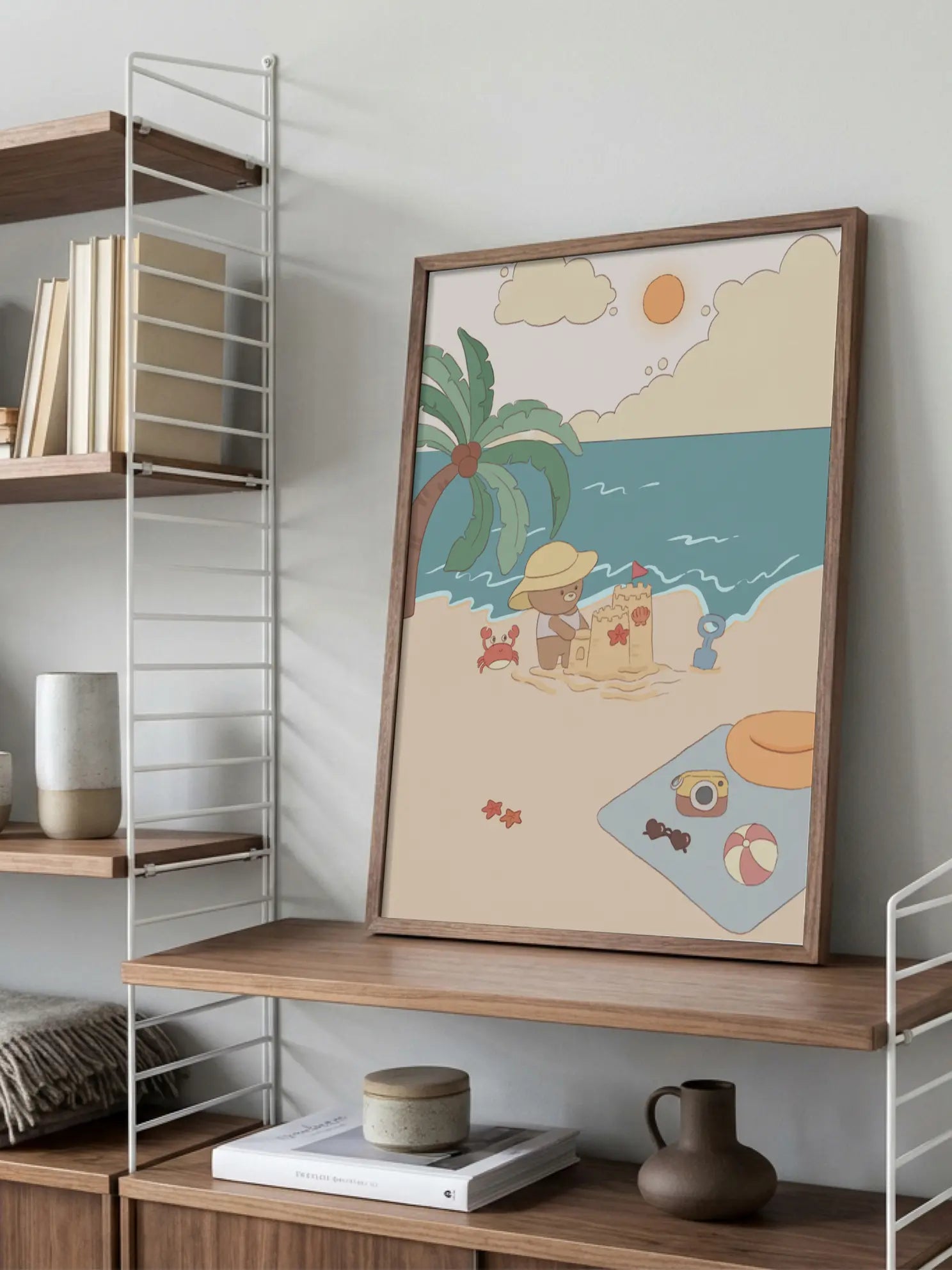 Bear On The Beach Poster