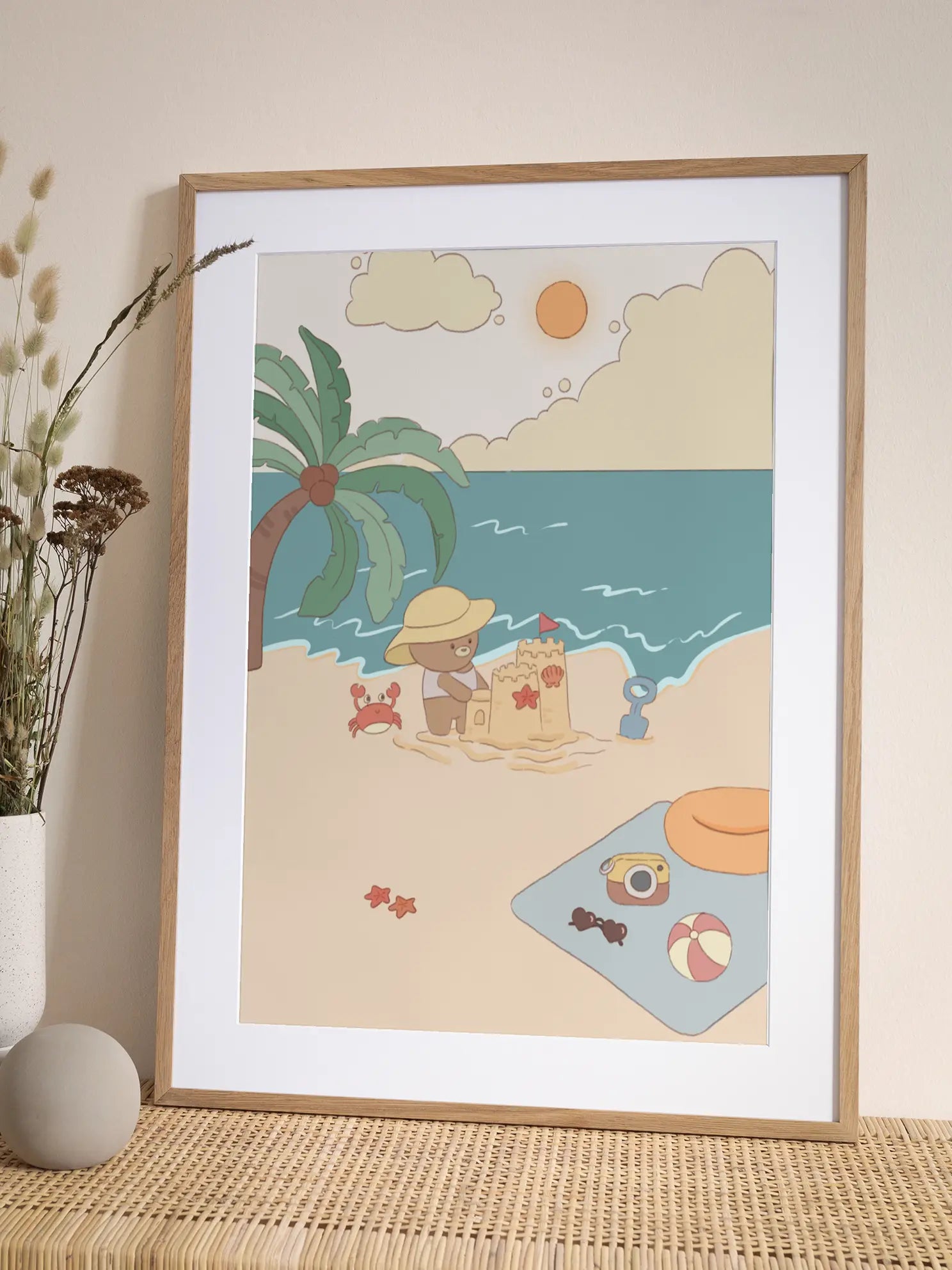 Bear On The Beach Poster