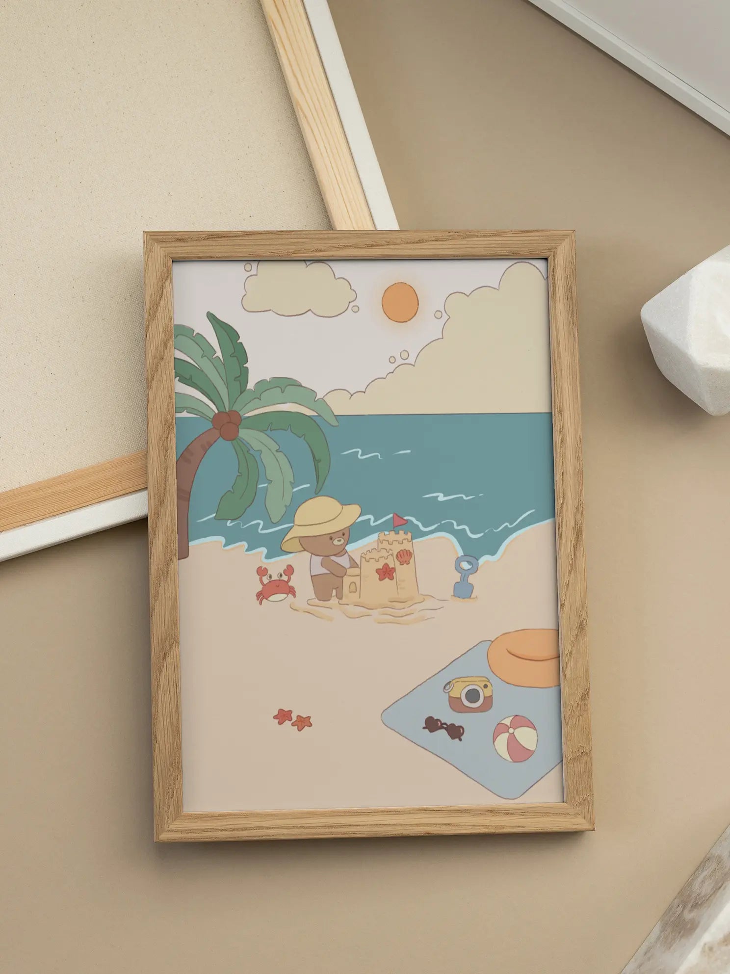 Bear On The Beach Poster