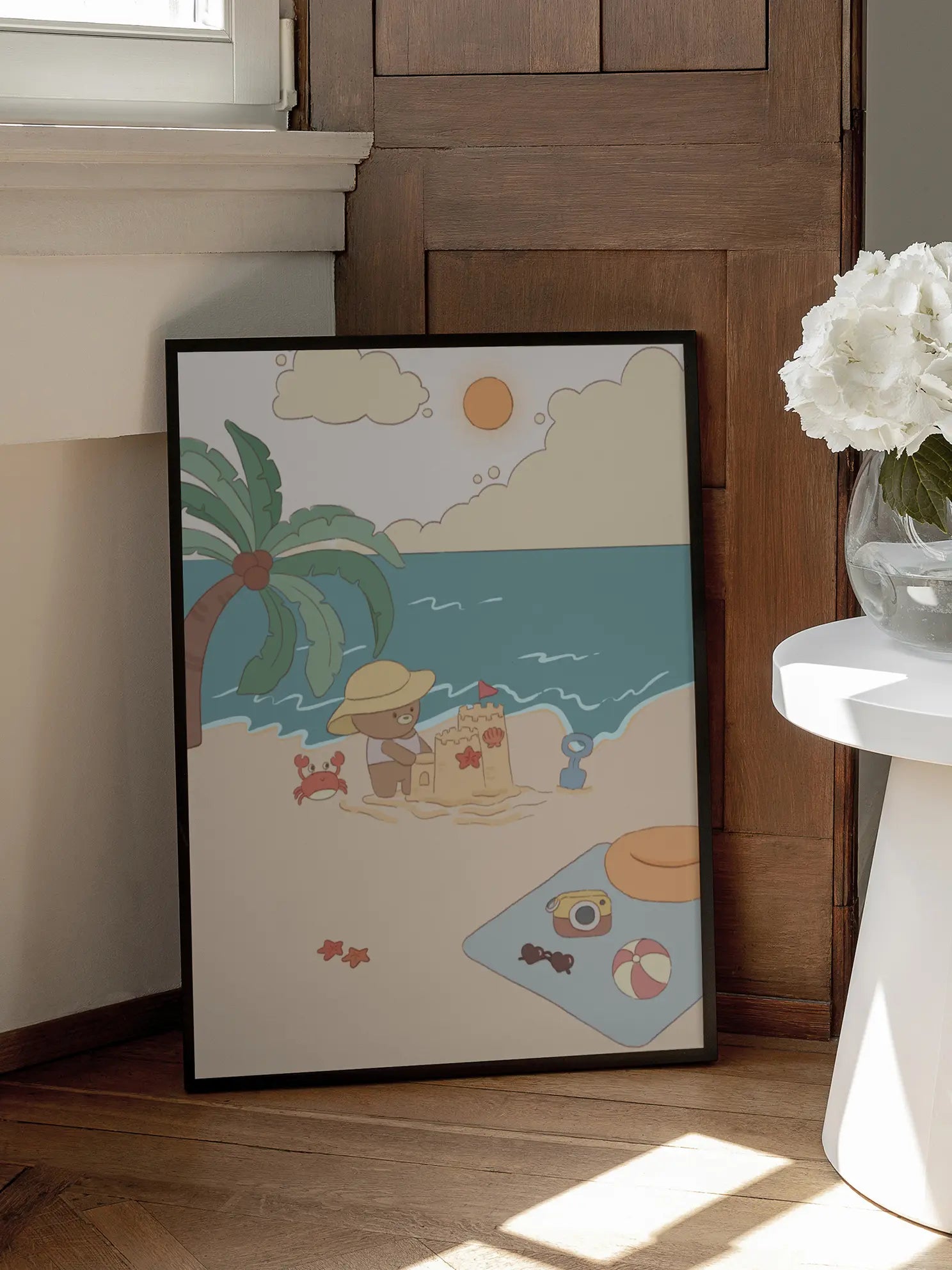 Bear On The Beach Poster