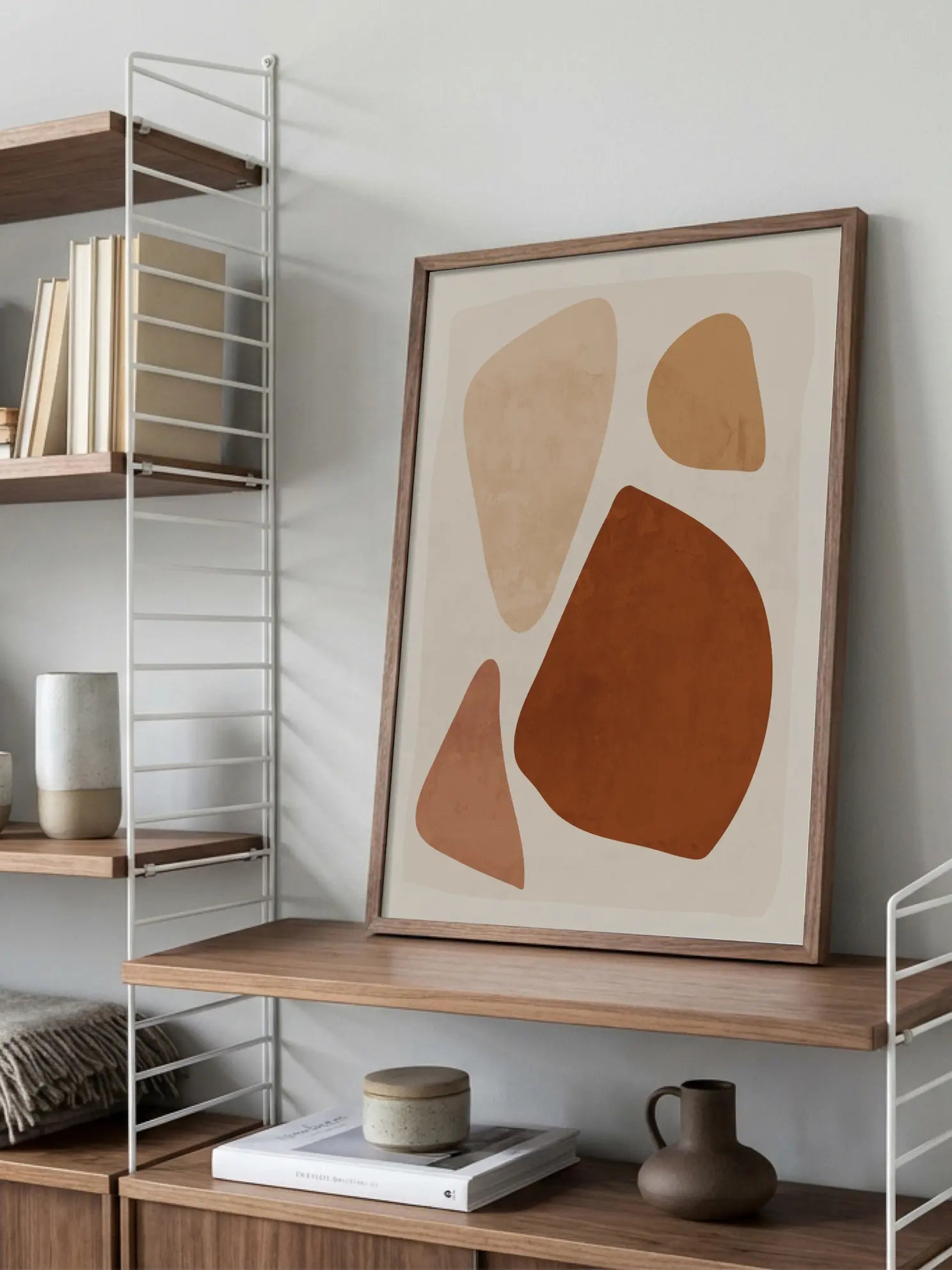 Beige Abstract Stones Poster