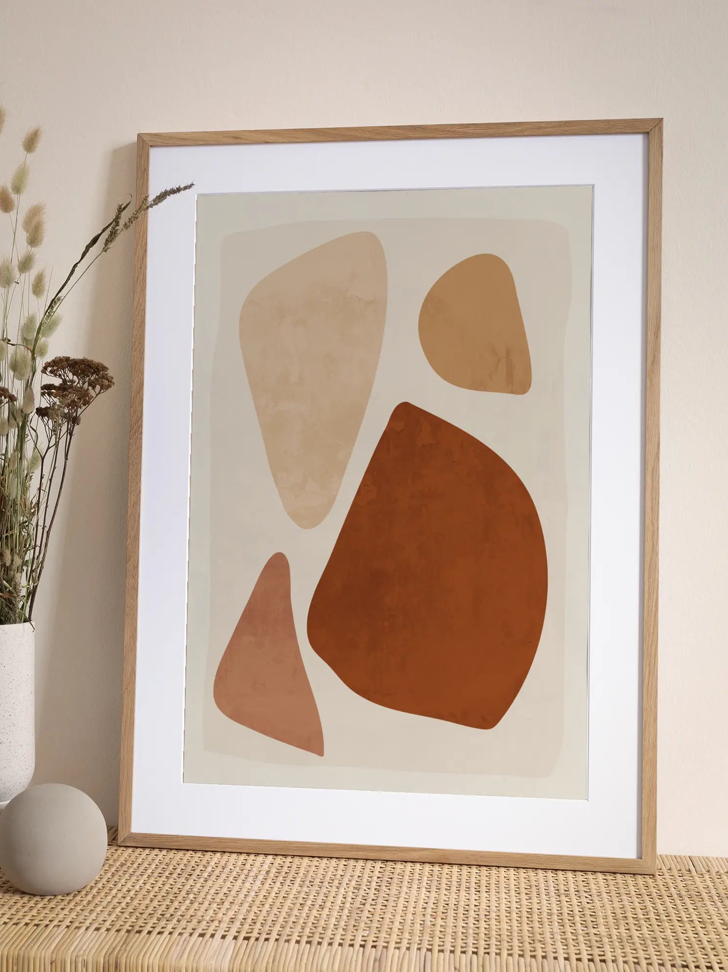 Beige Abstract Stones Poster