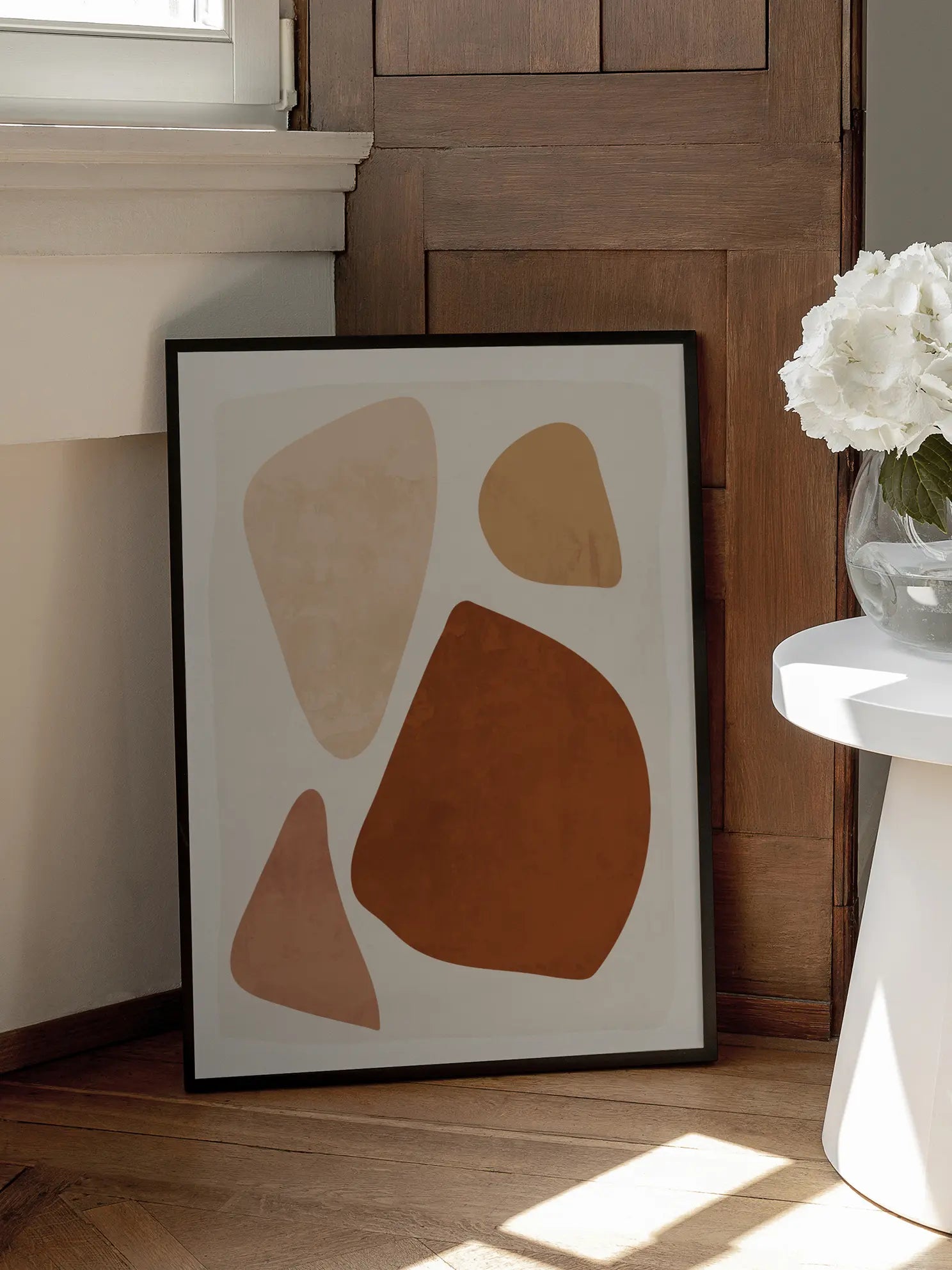 Beige Abstract Stones Poster