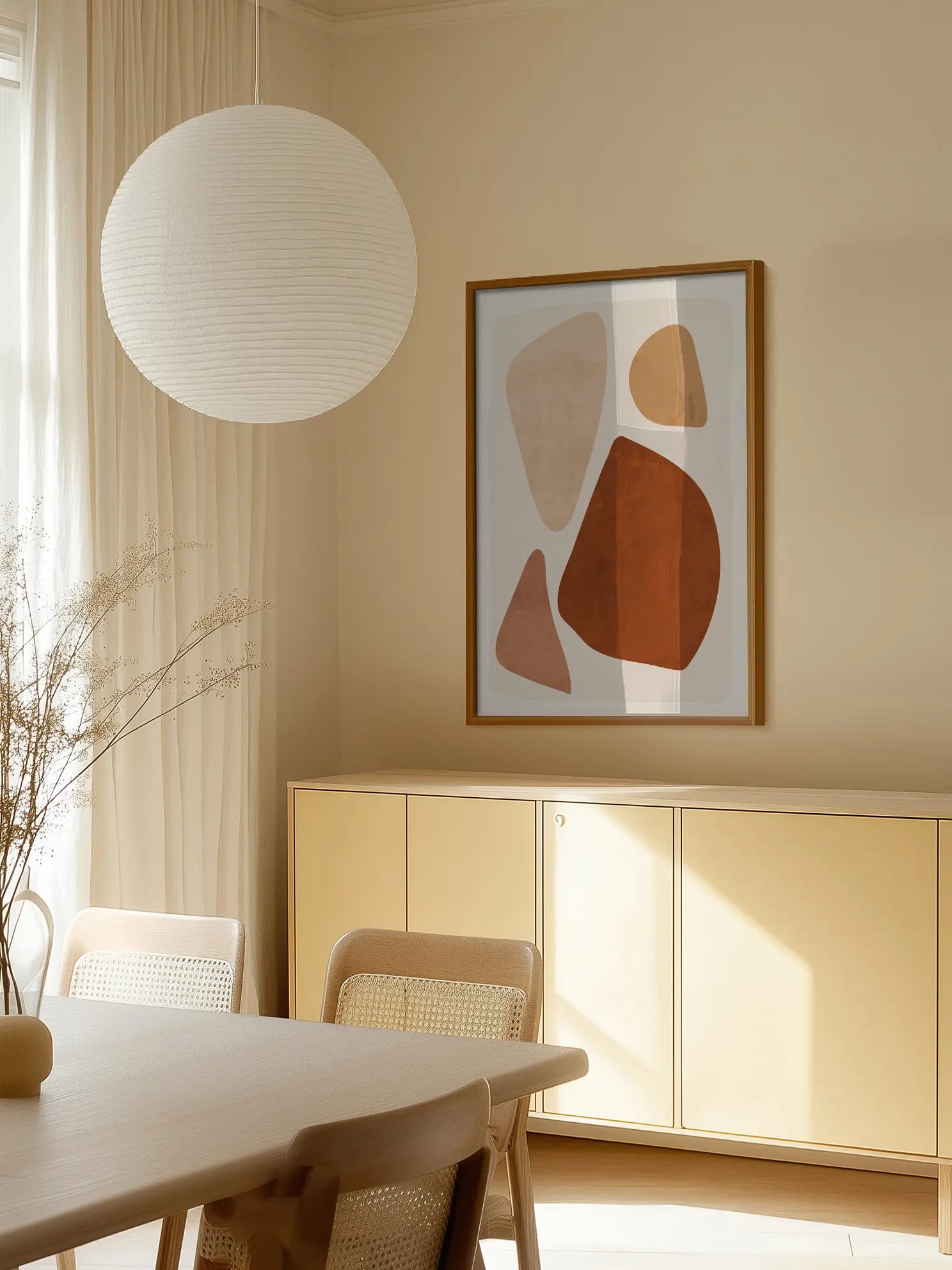 Beige Abstract Stones Poster