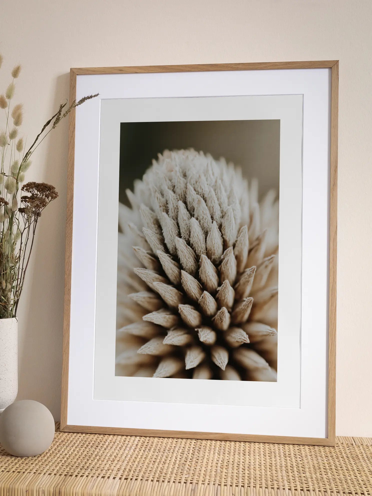 Beige Botanical Close Up Poster
