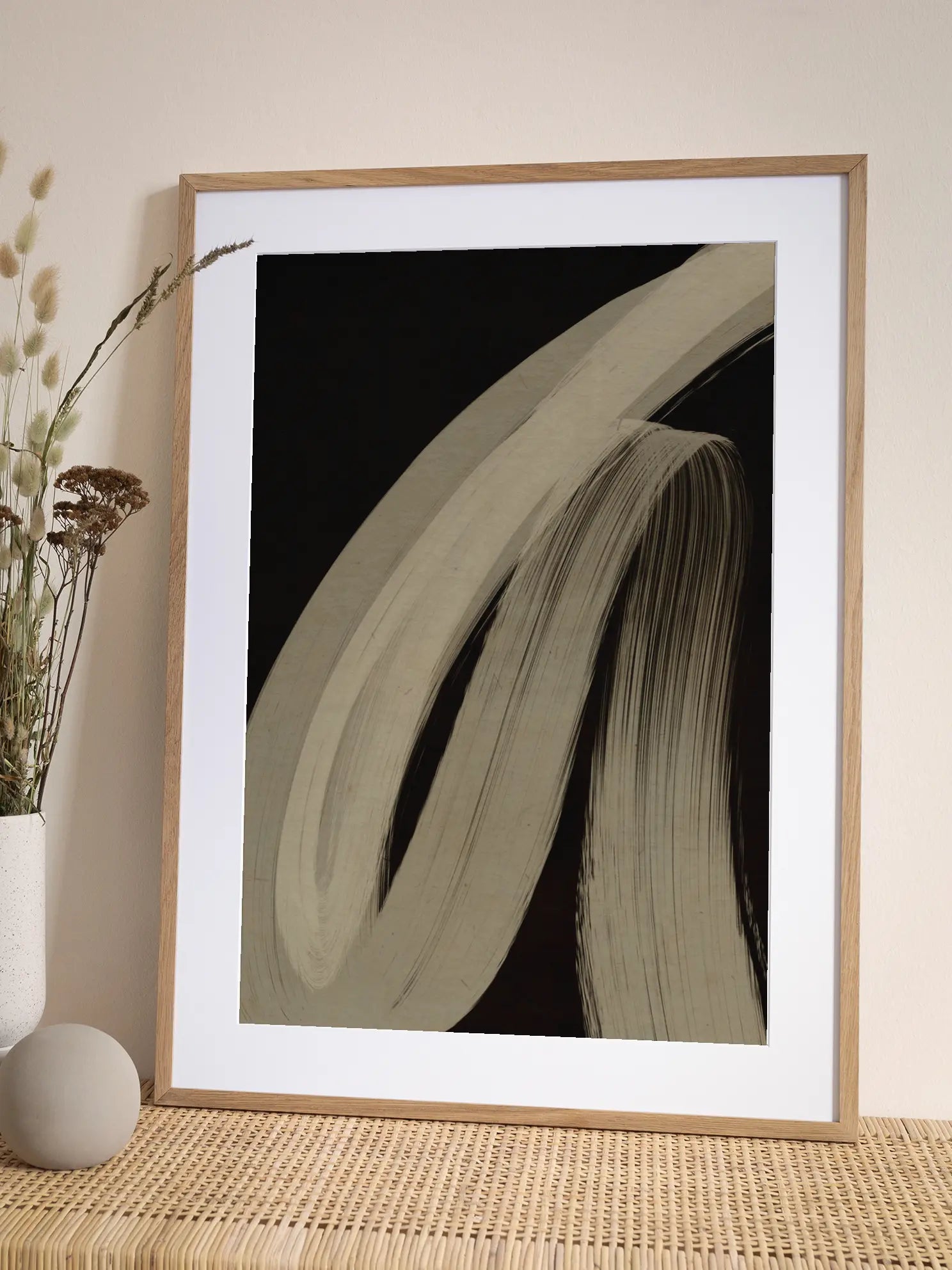 Beige Brush Stroke Poster