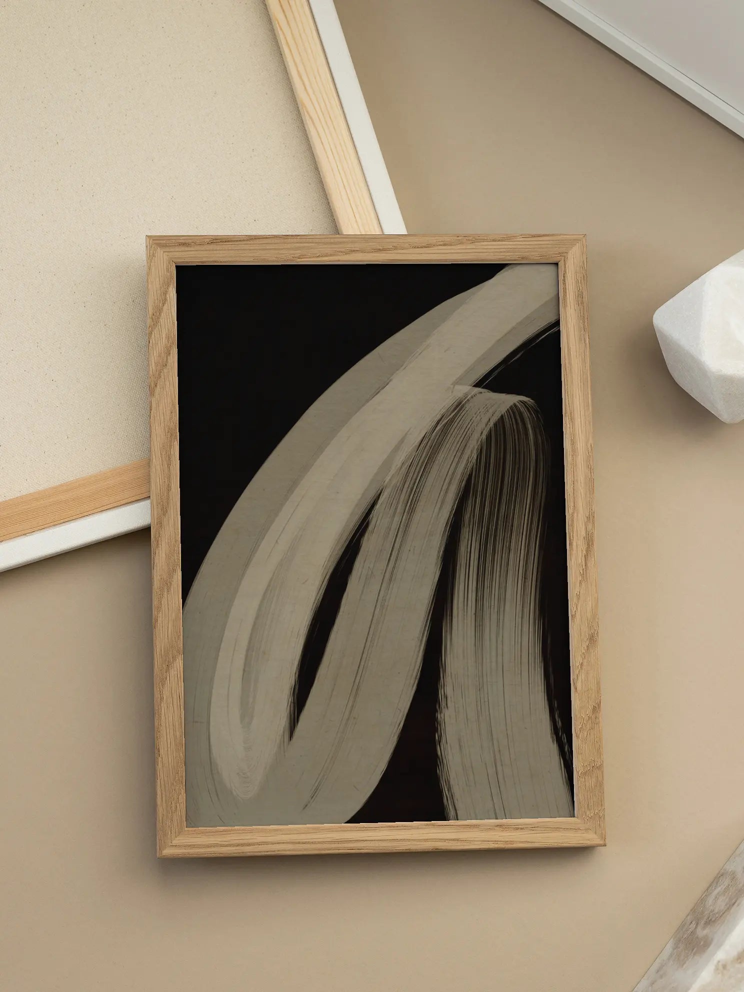 Beige Brush Stroke Poster