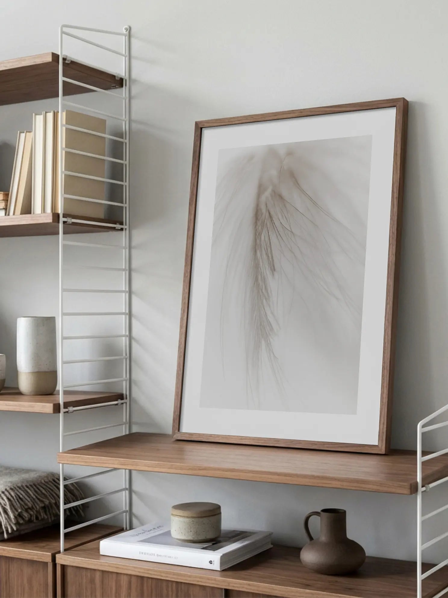 Beige Feather Close Up Poster