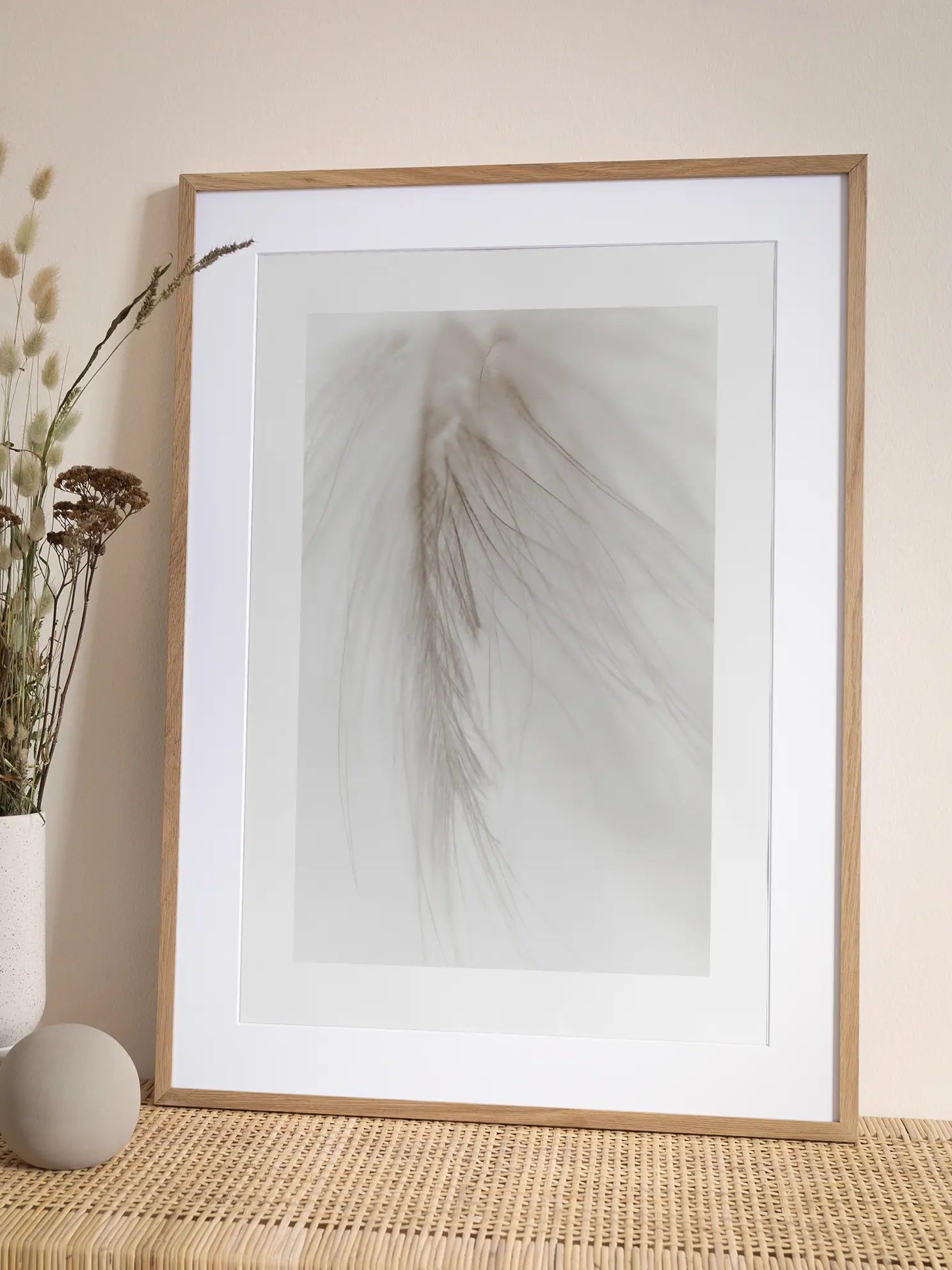 Beige Feather Close Up Poster