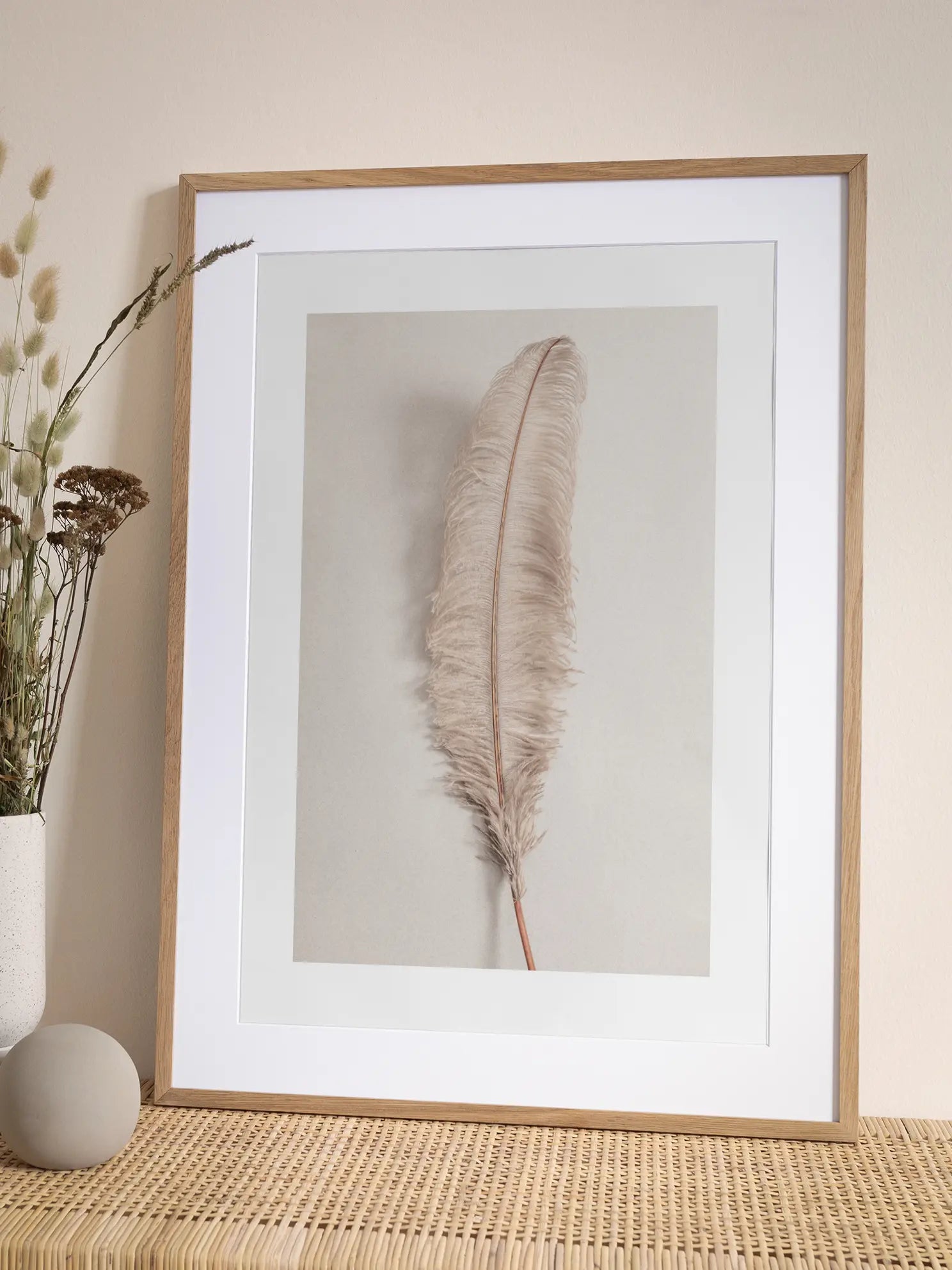 Beige Feather Poster