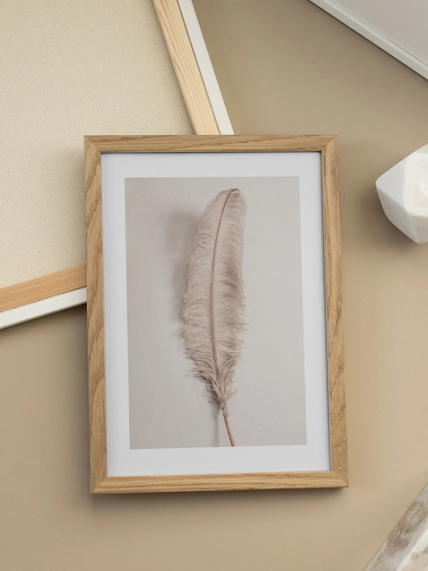 Beige Feather Poster