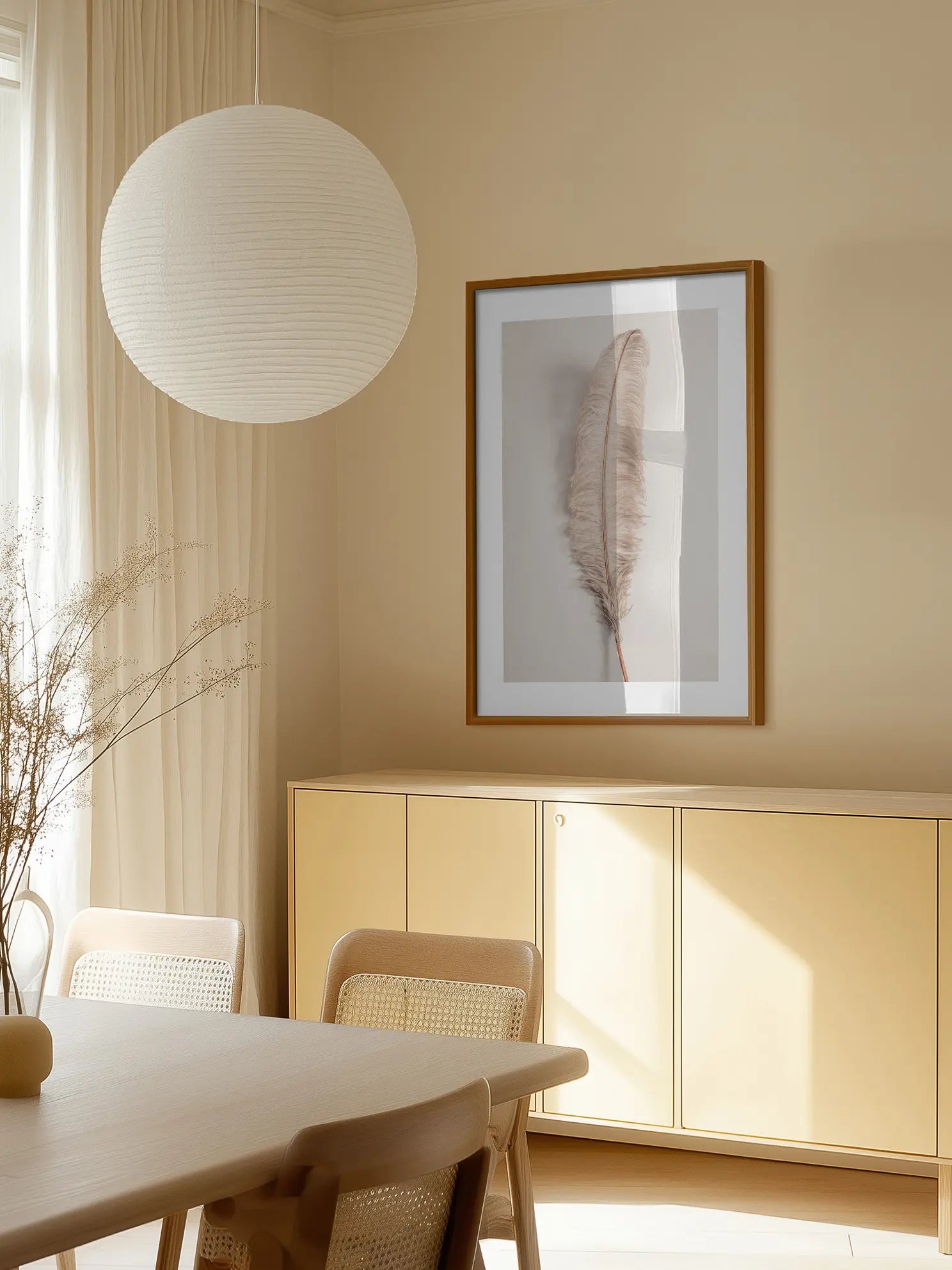 Beige Feather Poster