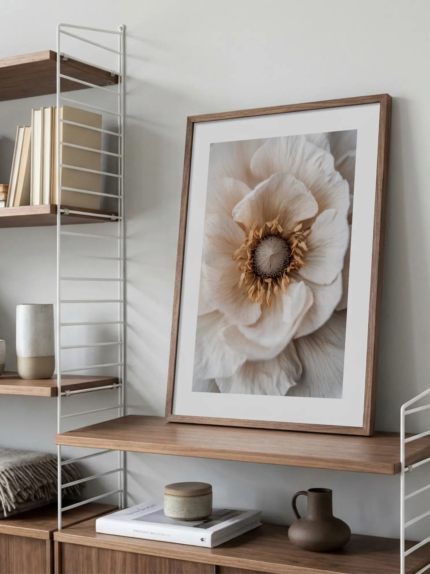 Beige Flower Close Up Poster