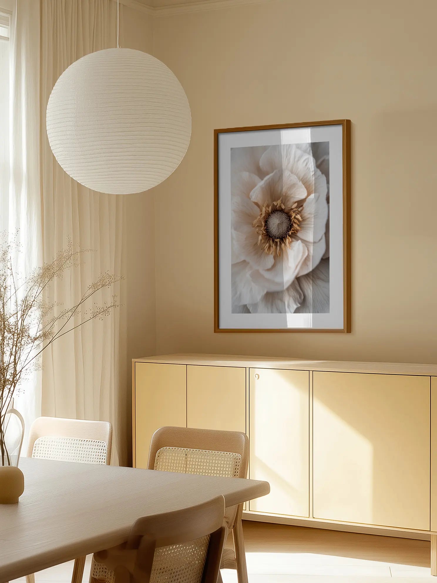 Beige Flower Close Up Poster